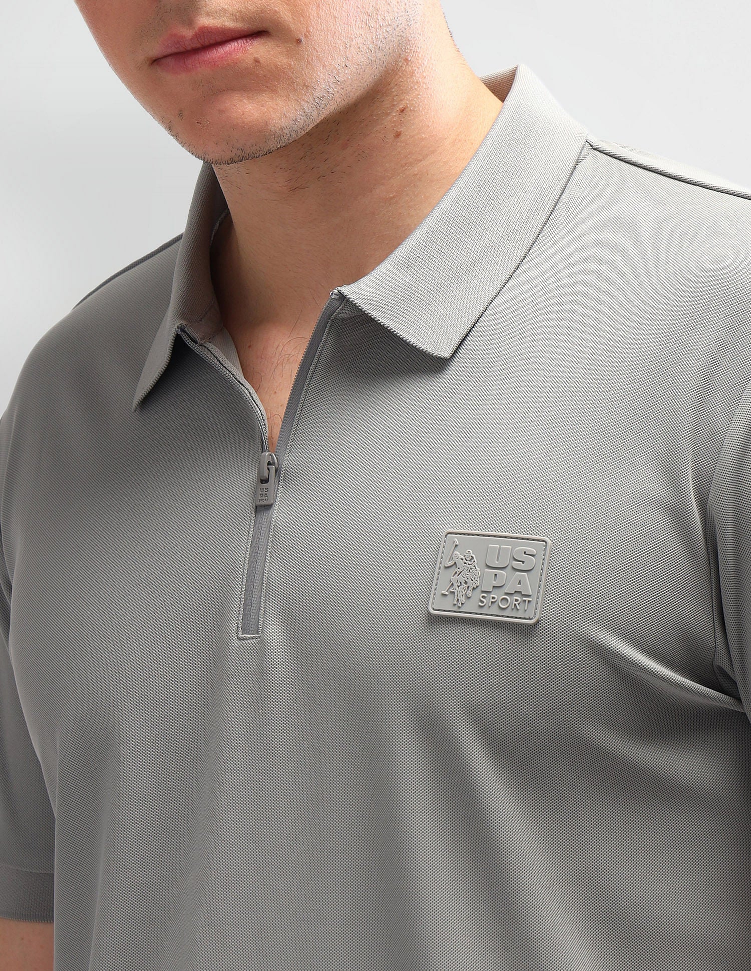Slim Fit Solid Polo Shirt Grey - U.S. Polo Assn. India | Large