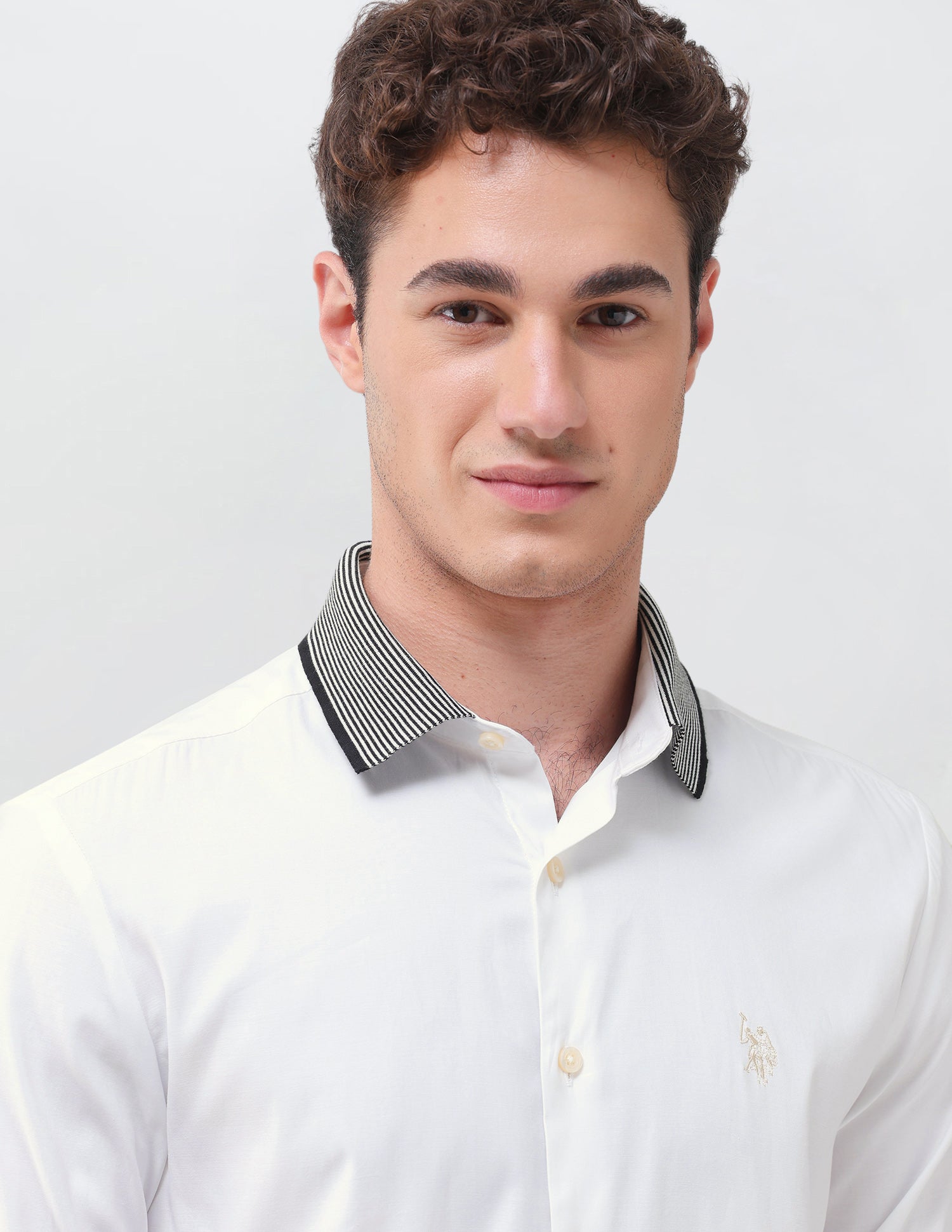 Dobby Weave Regular Fit Shirt White - U.S. Polo Assn. India | Large