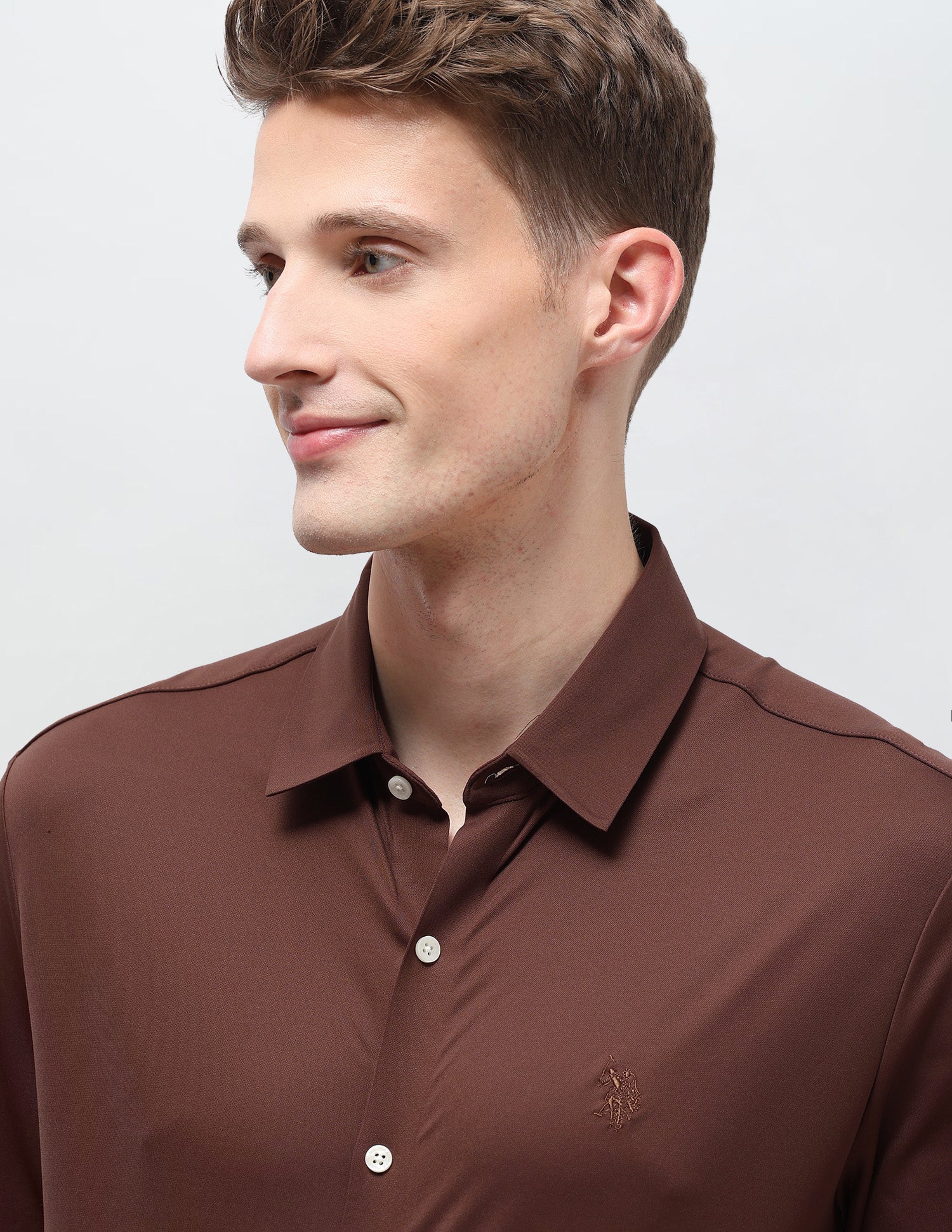 Solid Knitted Shirt Maroon - U.S. Polo Assn. India | Large