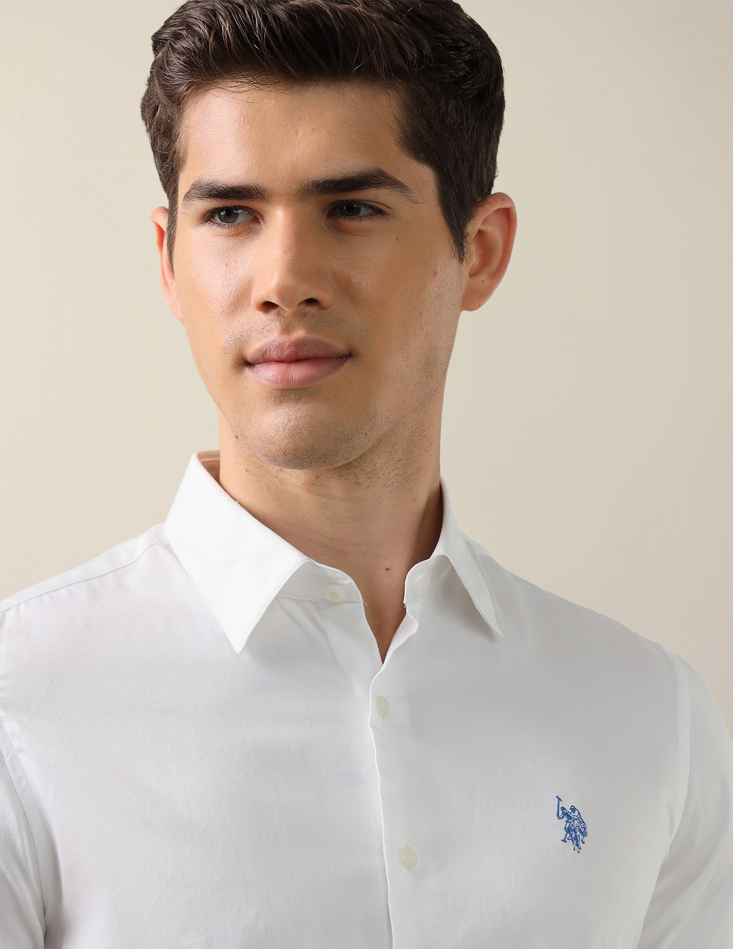 Satin Tailored Fit Shirt White - U.S. Polo Assn. India | Large