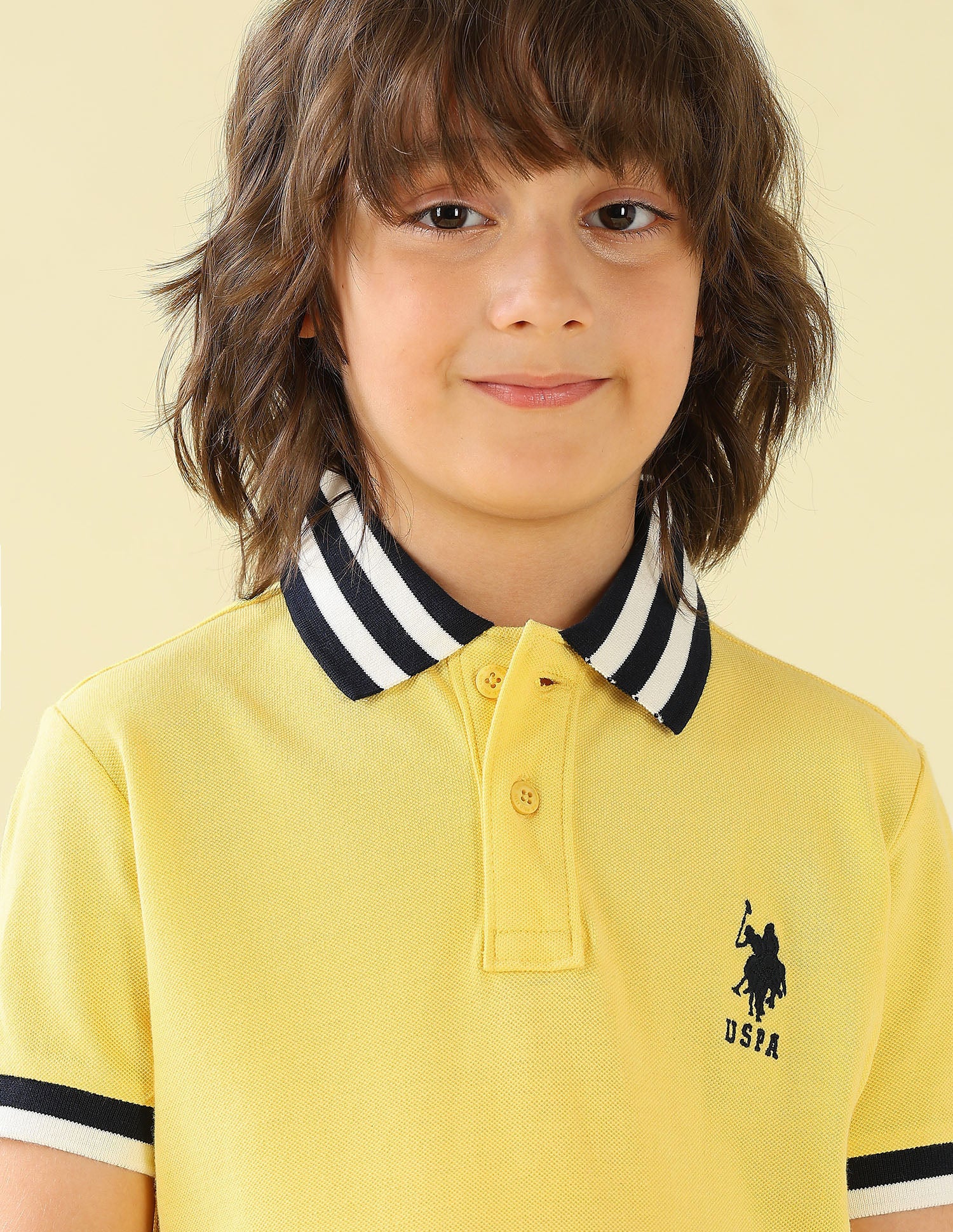Solid Regular Fit Polo Shirt Yellow - U.S. Polo Assn. India | Large