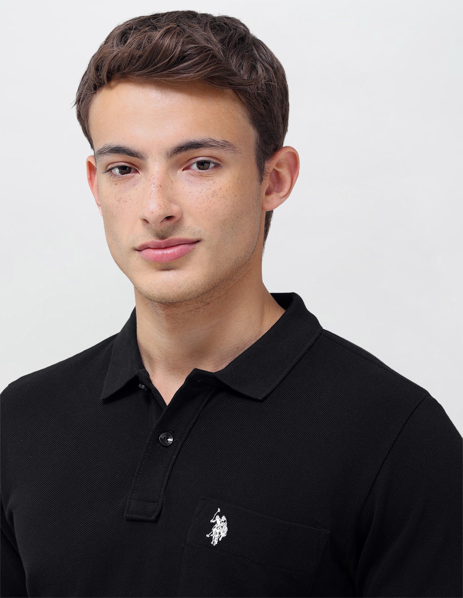 Solid Slim Fit Polo Shirt Black - U.S. Polo Assn. India | Large