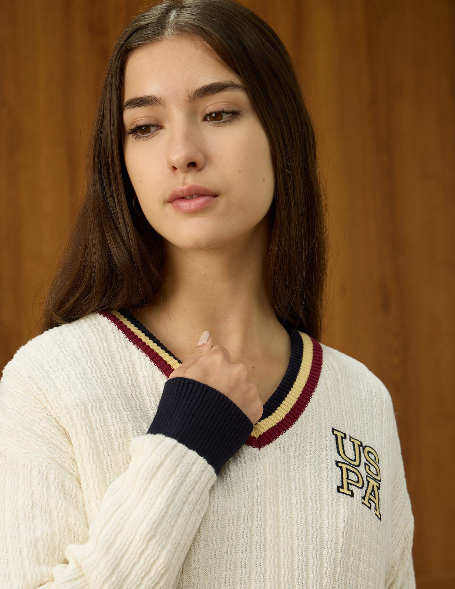 Textured Relaxed Fit Sweater White - U.S. POLO ASSN. | Large