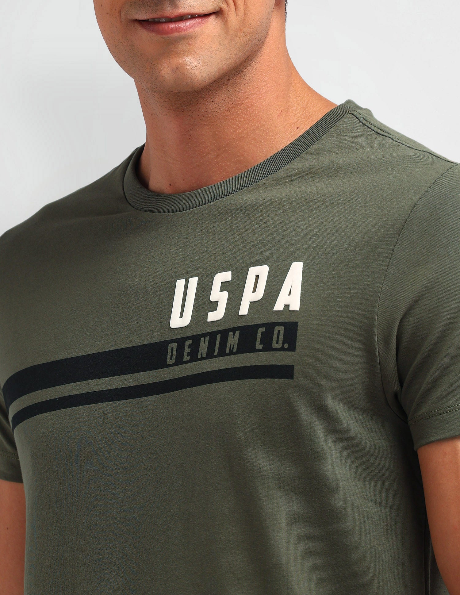 Outdoor Muscle Fit Brand T-Shirt Olive - U.S. POLO ASSN. | Large
