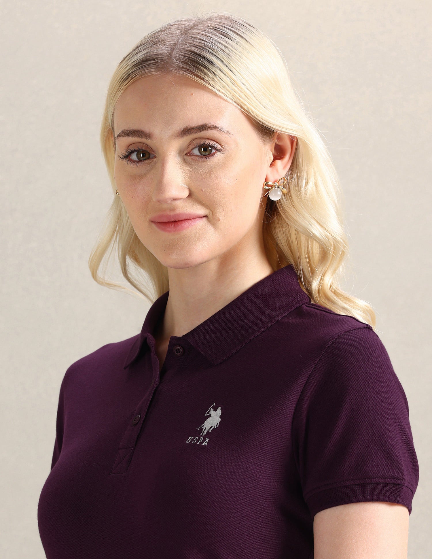 Embroidered Logo Regular Polo Shirt Plum - U.S. Polo Assn. India | Large