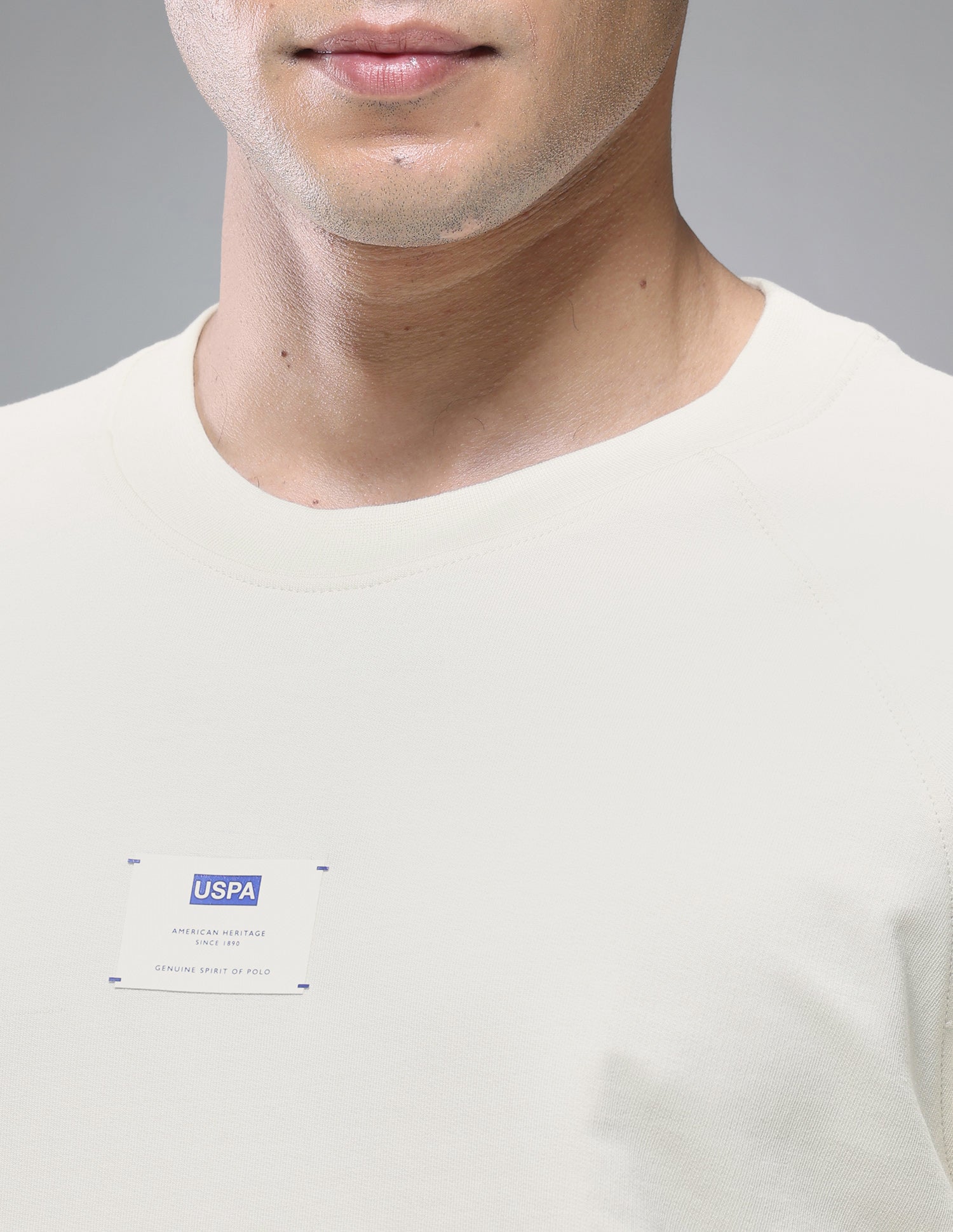 Raglan Full Sleeve Loopknit Lounge T-Shirt Bone White - U.S. Polo Assn. India | Large
