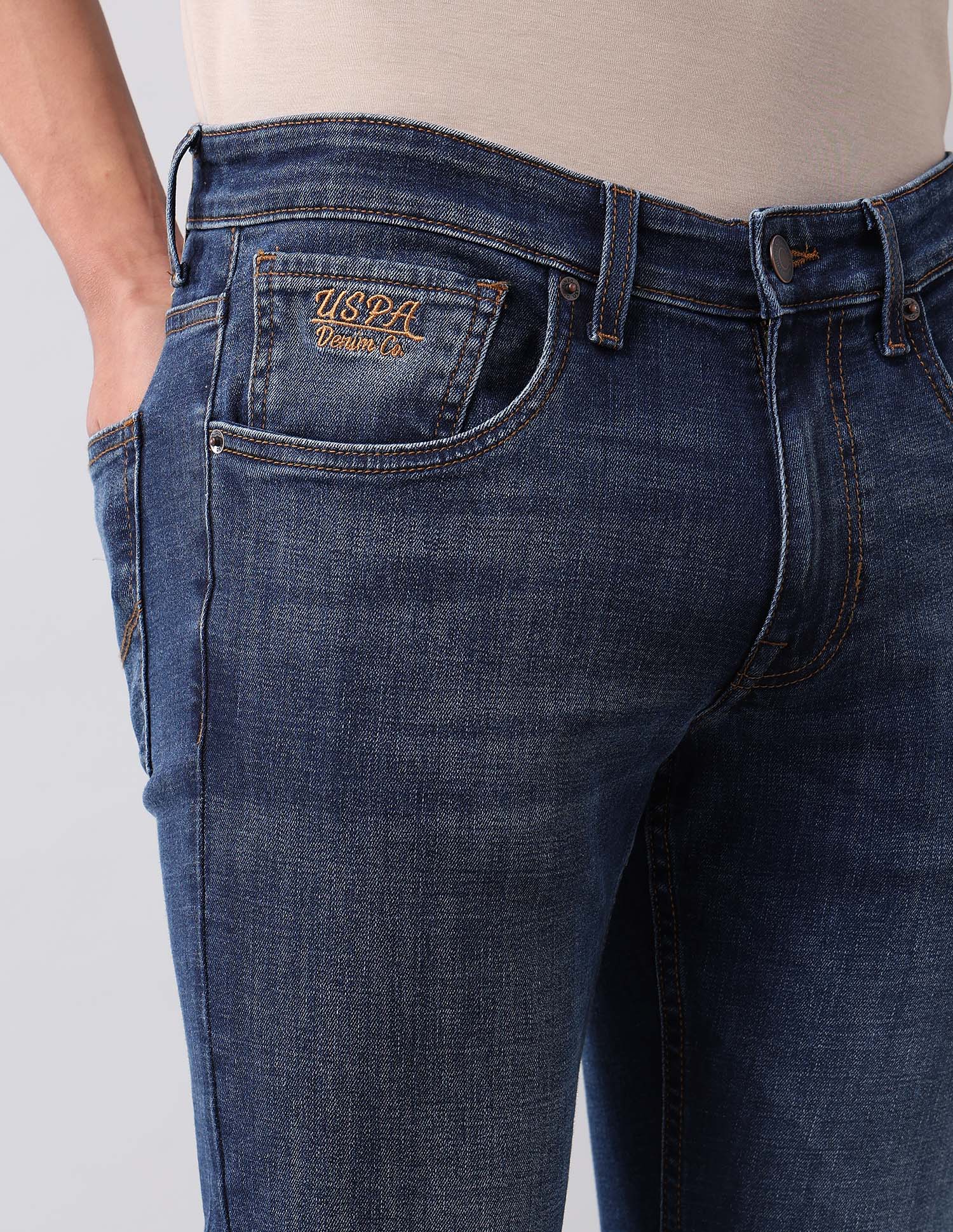 Brandon Slim Tapered Fit Blue Jeans Med Blue - U.S. POLO ASSN. | Large