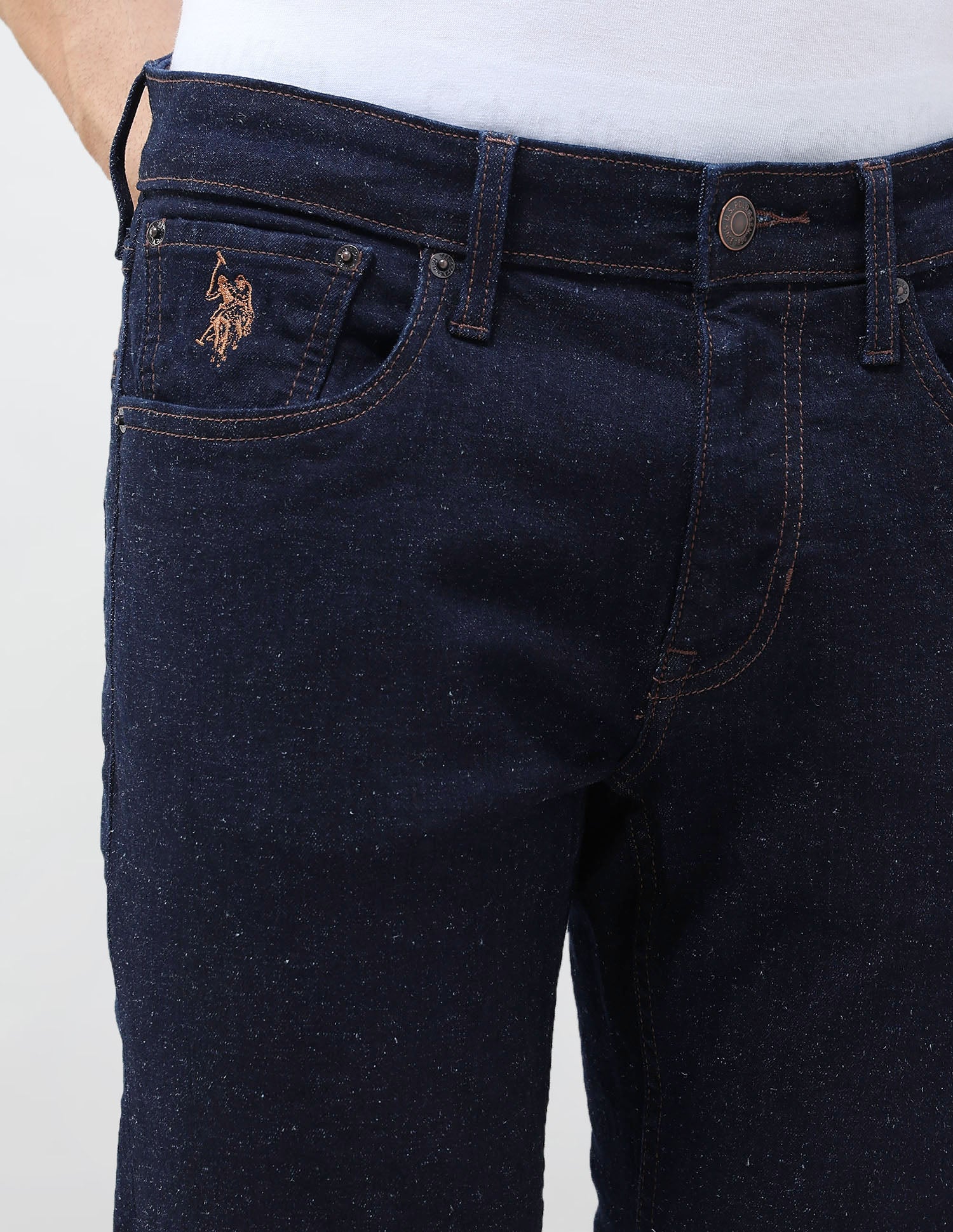 Brandon Slim Tapered Fit Mid Rise Jeans Dark Wash - U.S. POLO ASSN. | Large