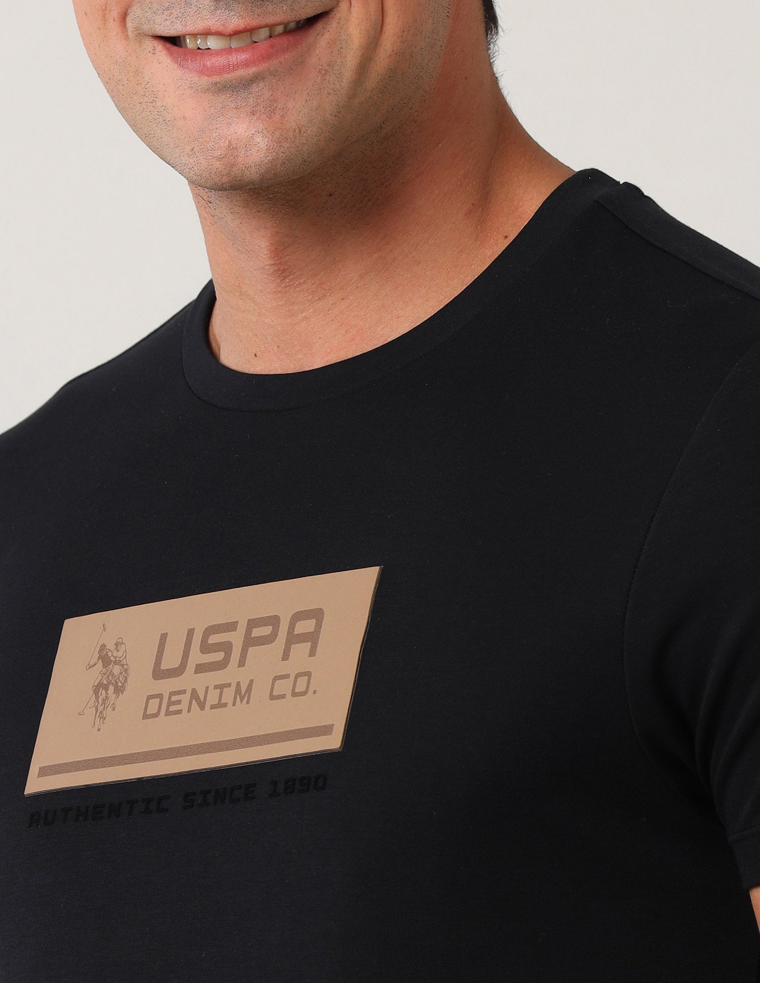 Brand Printed Black Label T-Shirt Black - U.S. Polo Assn. India | Large