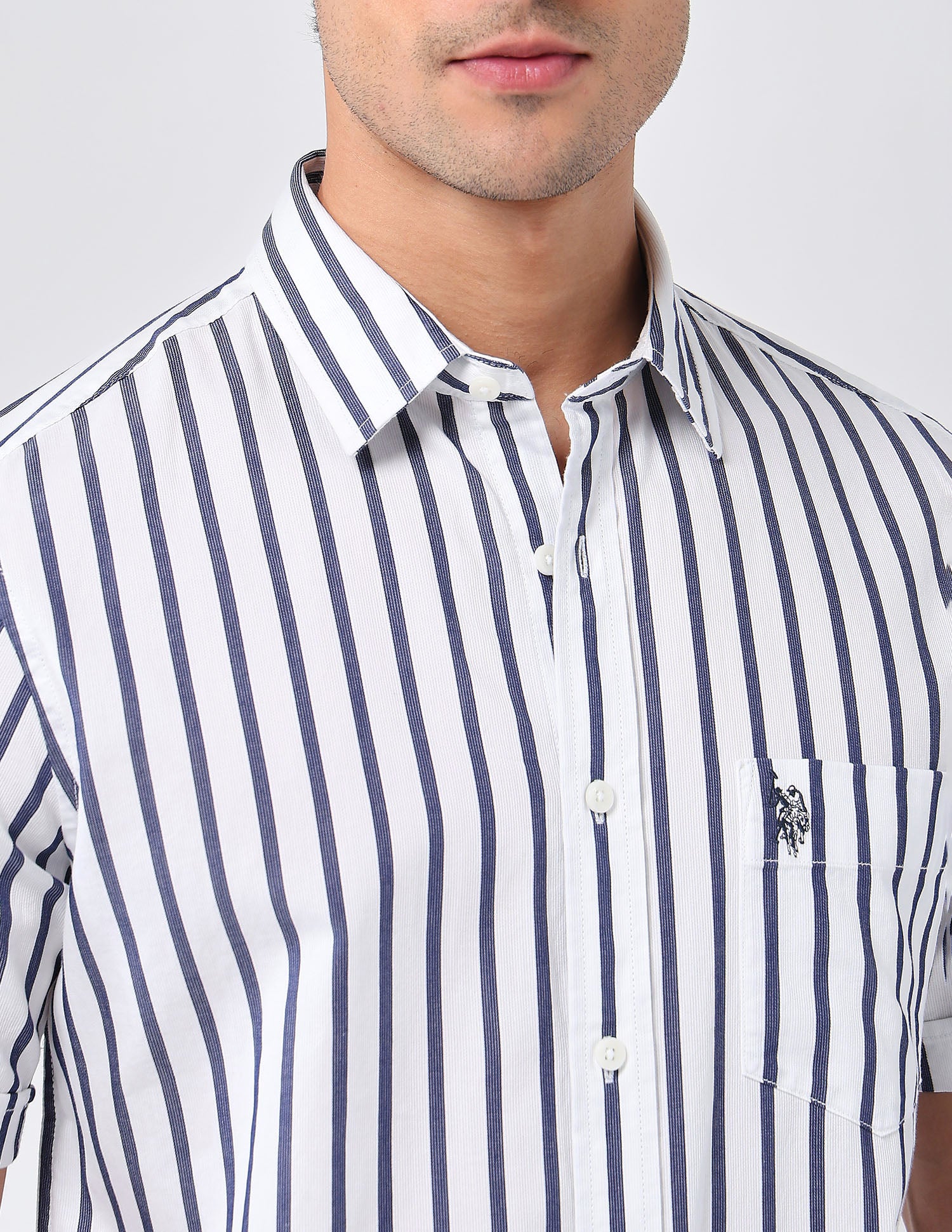 Vertical Striped 135Th Shirt Navy - U.S. Polo Assn. India | Large