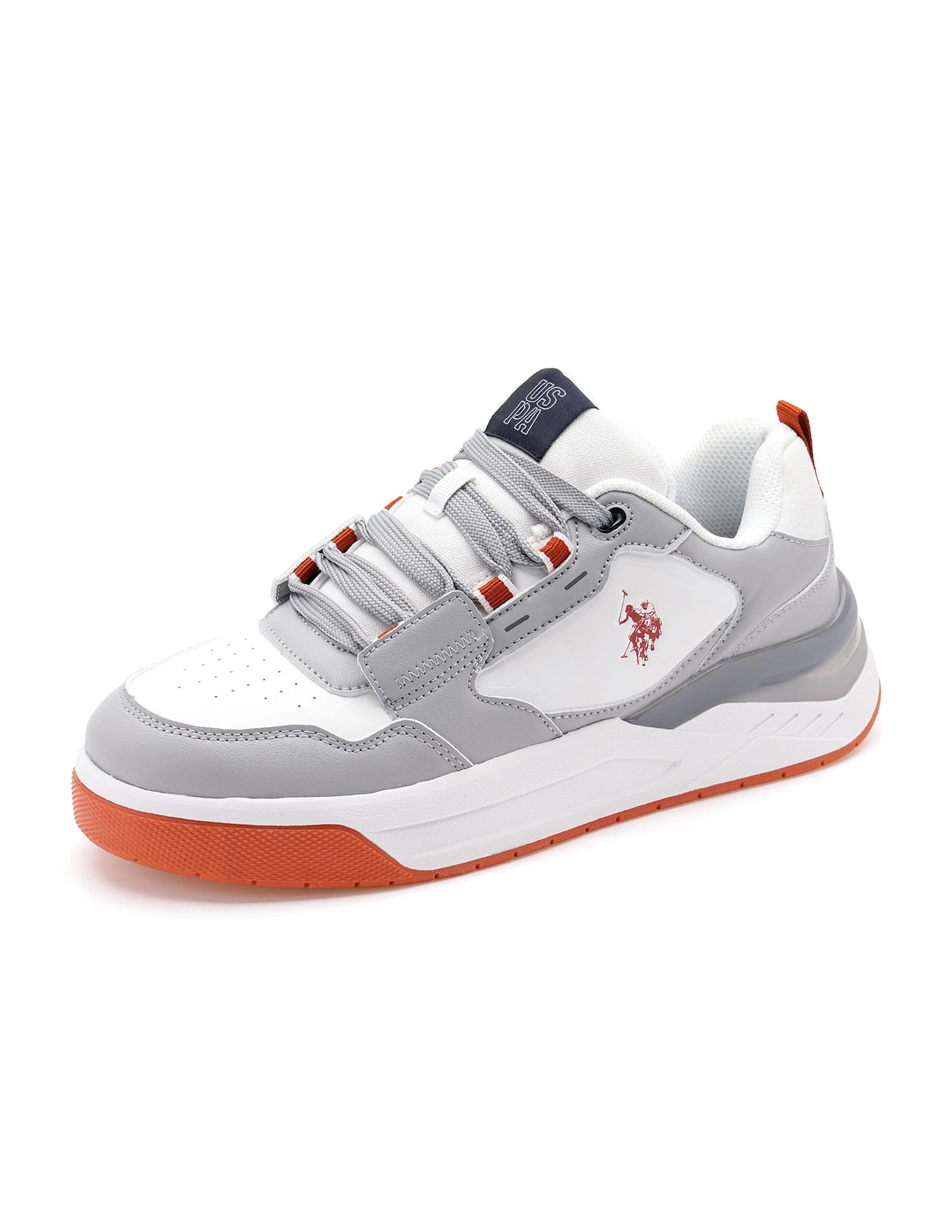 Round Toe Colourblocked Vander Sneakers Light Grey - U.S. Polo Assn. India | Large