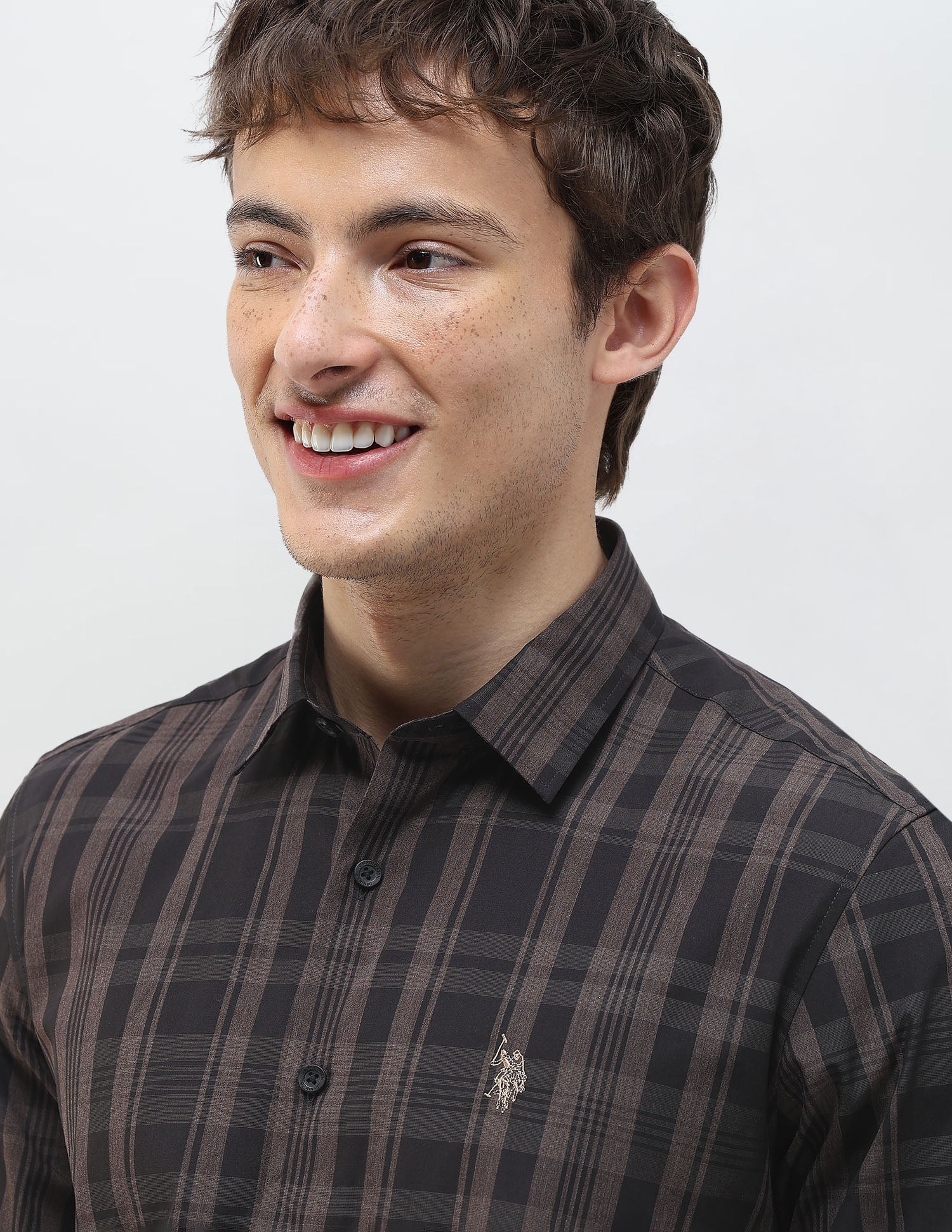 Tartan Checked Regular Fit Shirt Wine - U.S. Polo Assn. India | Large