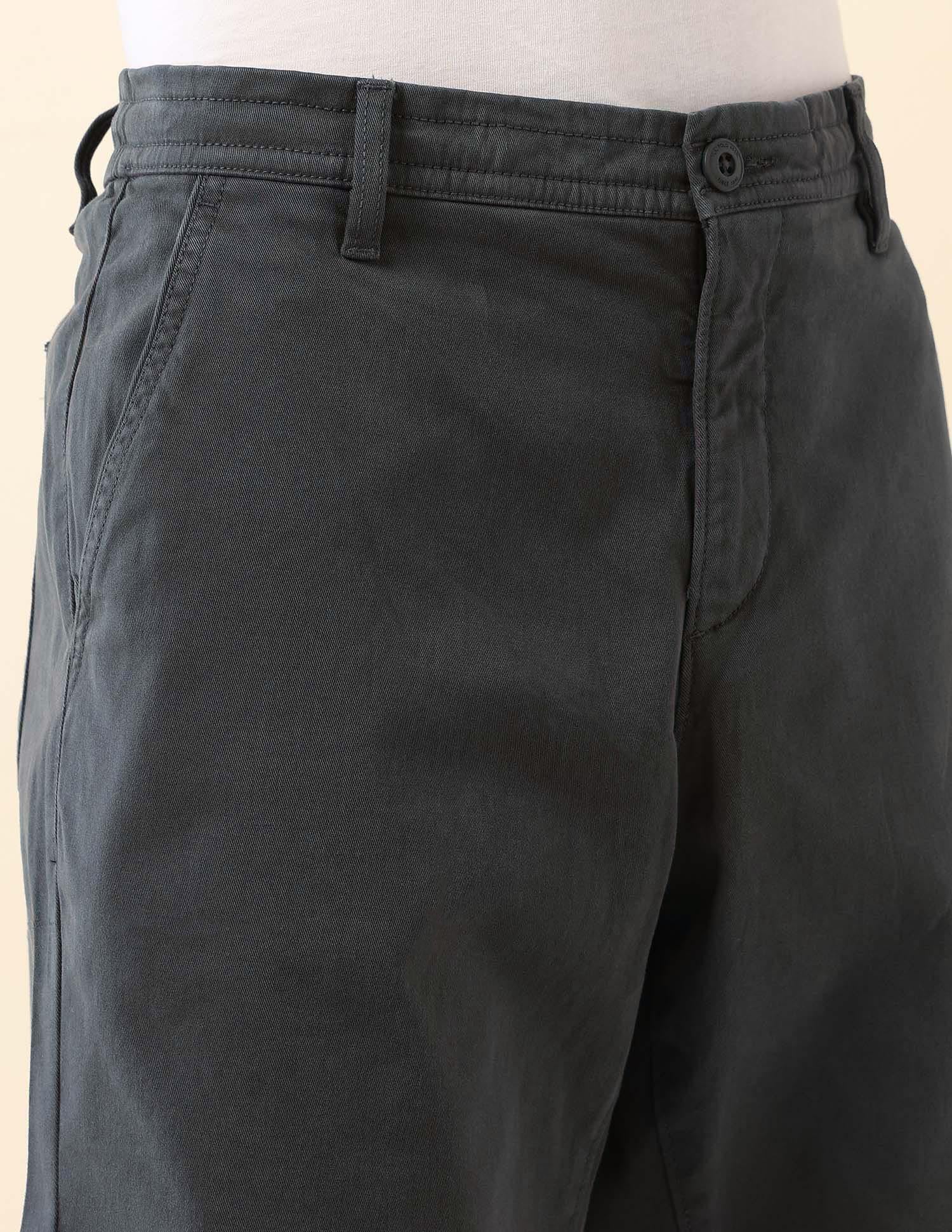 Slim Fit Solid Chino Shorts Dark Grey - U.S. Polo Assn. India | Large