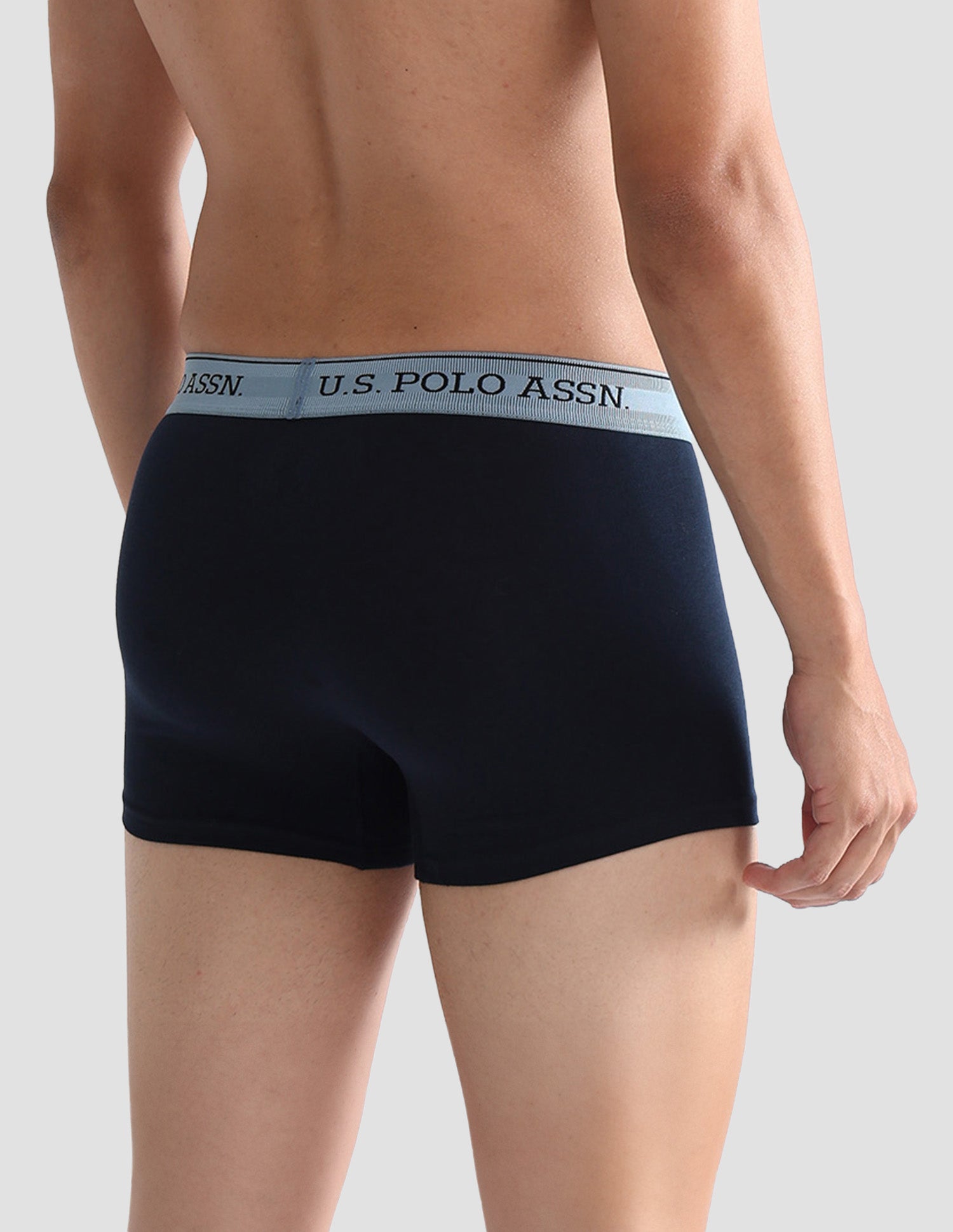 Mid Rise Solid OET15 Trunks - Pack Of 3 Black, Oatmeal and Navy - U.S. POLO ASSN. | Large