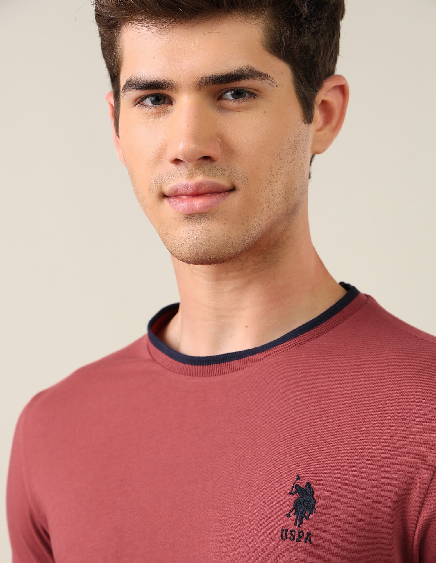 Solid Regular Fit T-Shirt Red - U.S. Polo Assn. India | Large