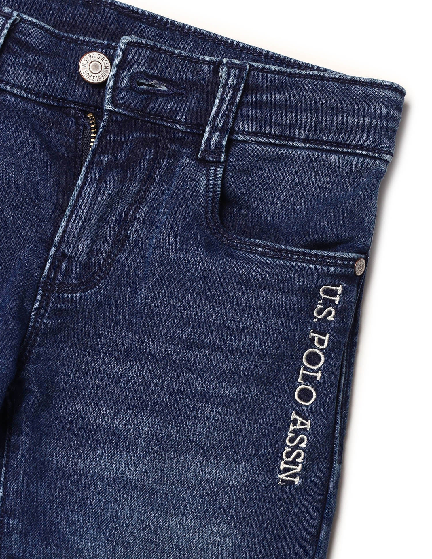 Boys Mid Rise Slim Fit Jeans Blue - U.S. POLO ASSN. | Large