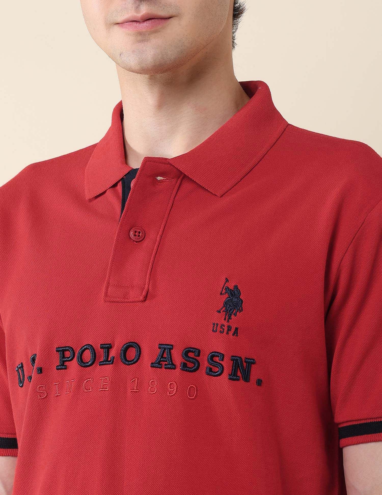 Slim Fit Brand Embroidered Polo Shirt Red - U.S. POLO ASSN. | Large