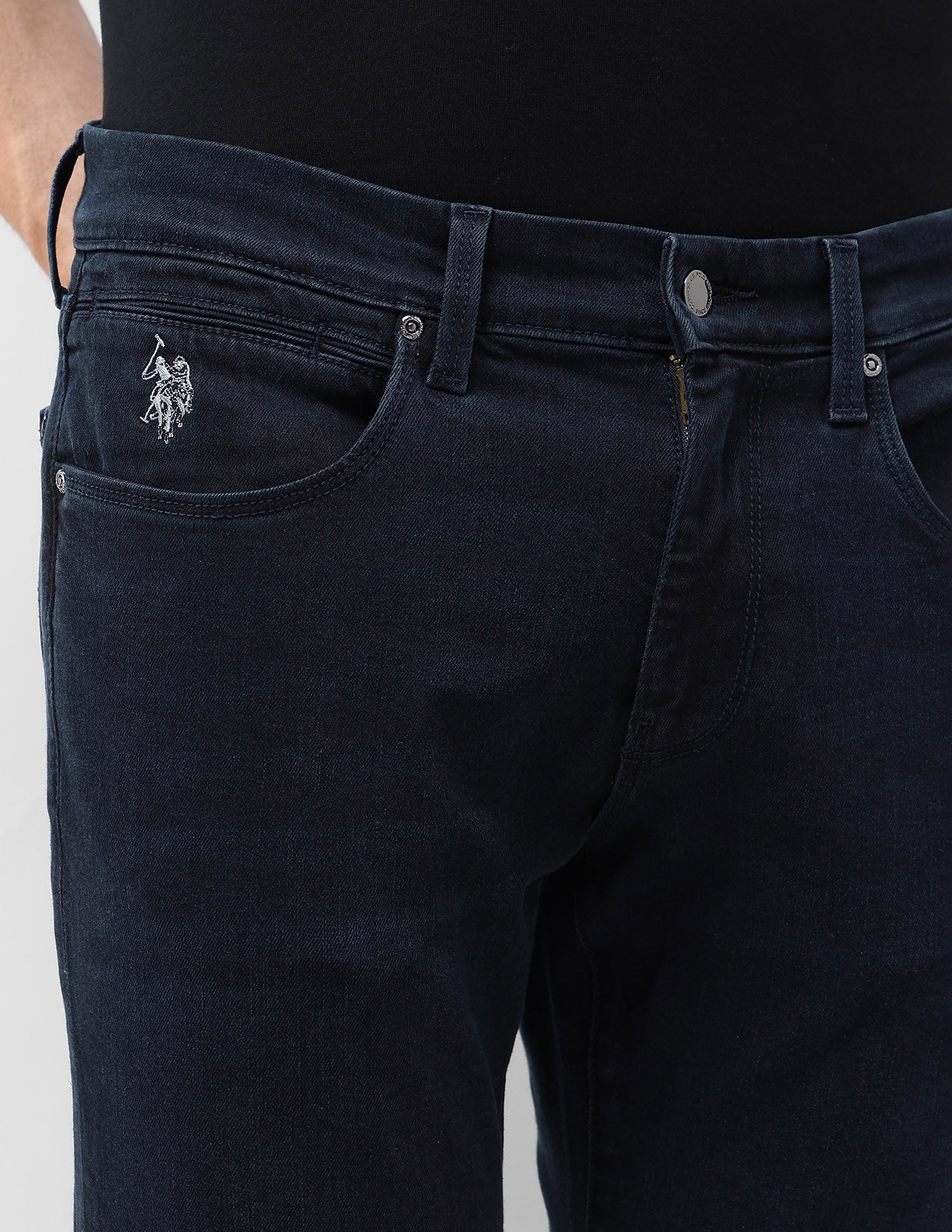 Brandon Slim Tapered Fit Blue Jeans Dark Blue - U.S. POLO ASSN. | Large