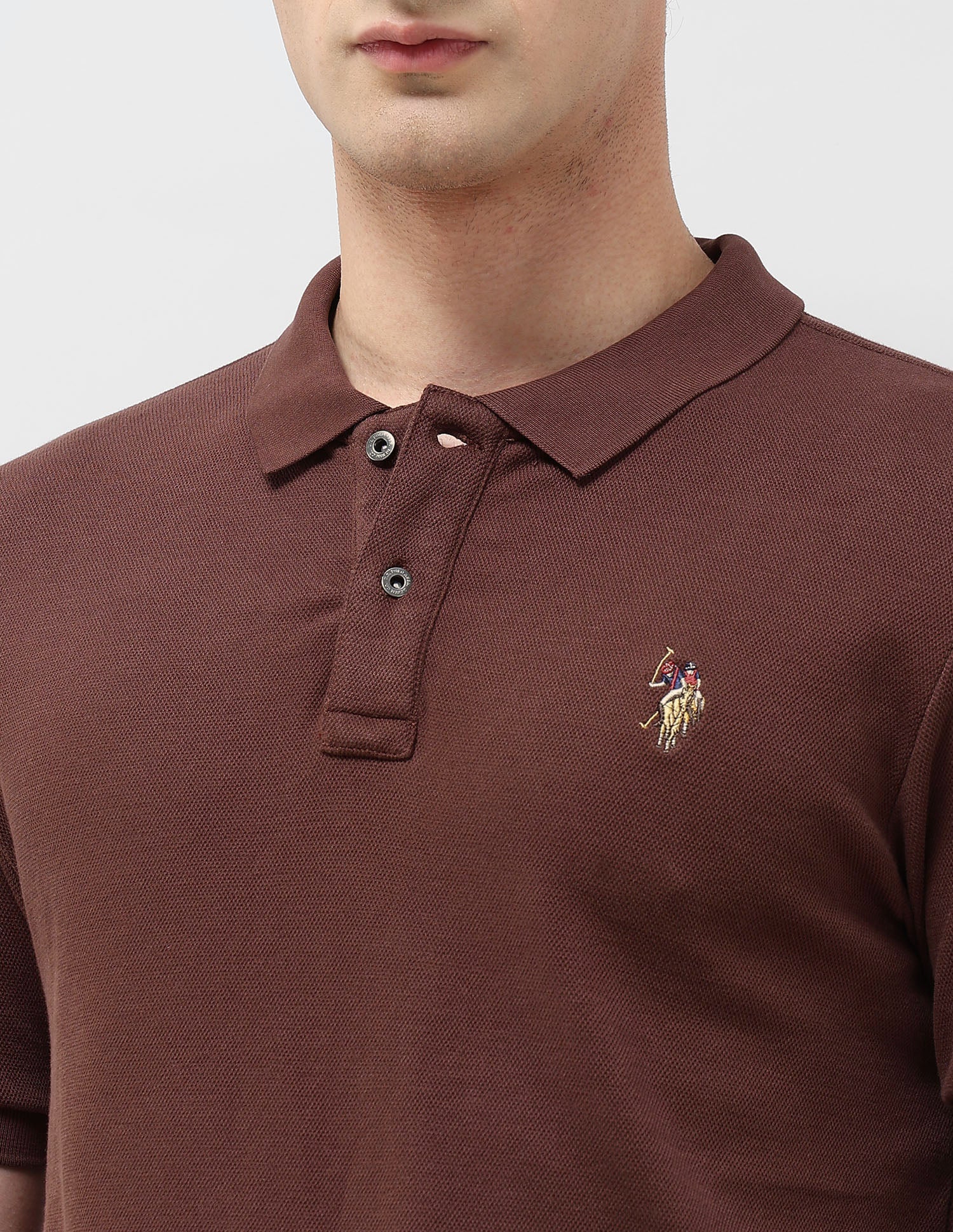 Solid Monochrome Polo Shirt Rust - U.S. POLO ASSN. | Large
