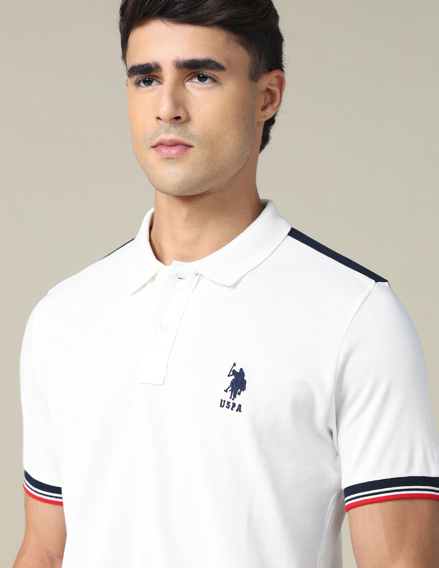 Colourblocked Brand Embroidered Regular Fit Polo Shirt White - U.S. POLO ASSN. | Large
