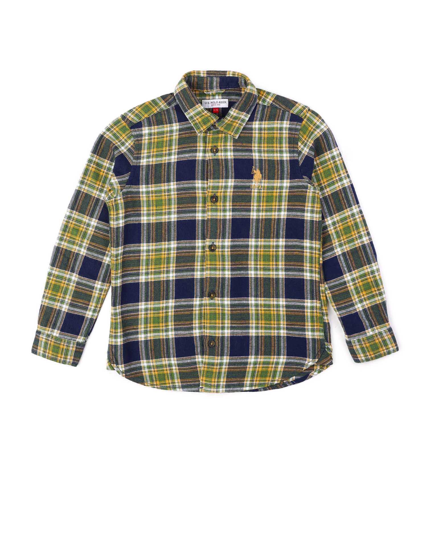 Boys All Over Printed Twill Shirt Navy - U.S. POLO ASSN. | Large