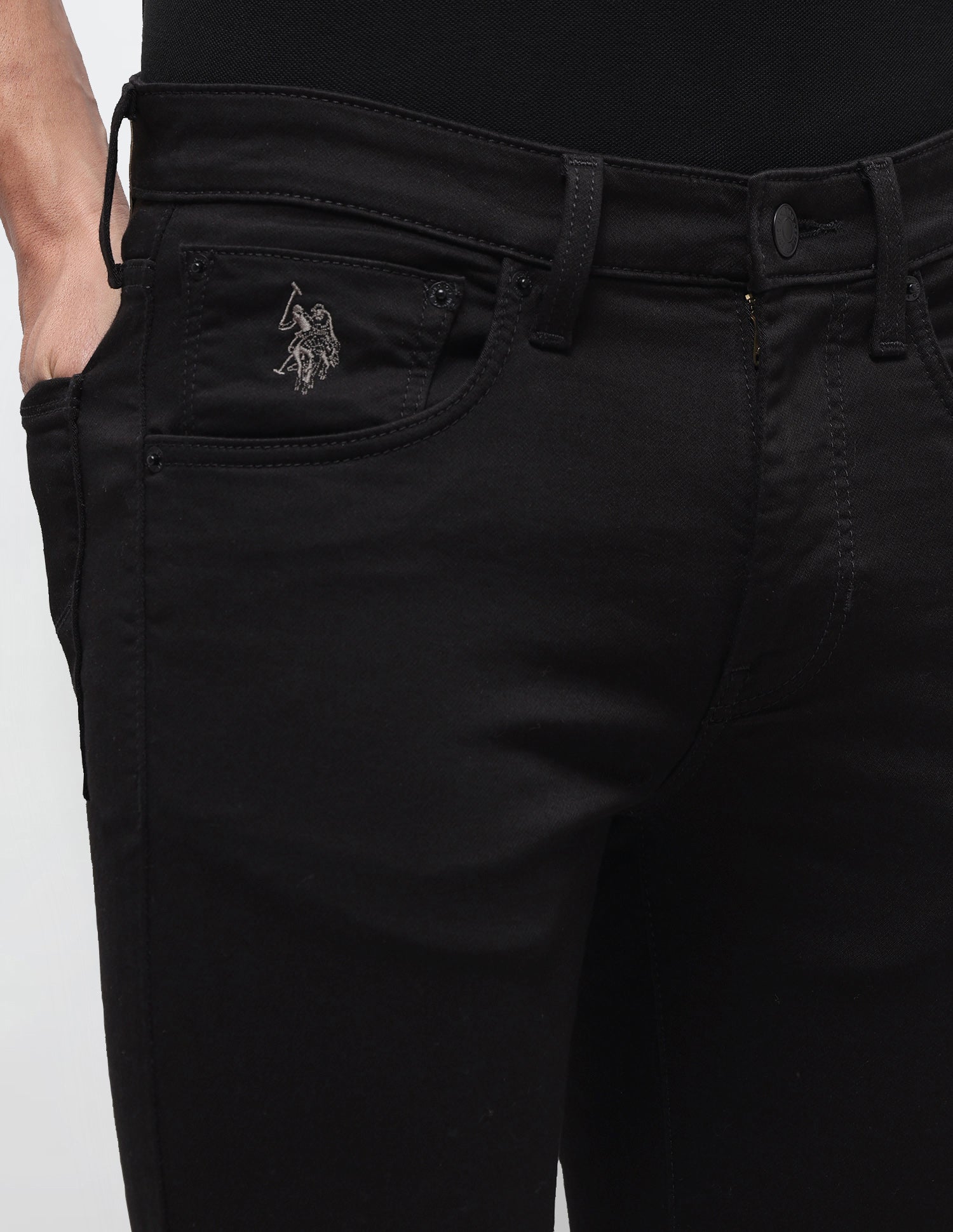 Regallo Skinny Fit Black Jeans Black - U.S. Polo Assn. India | Large