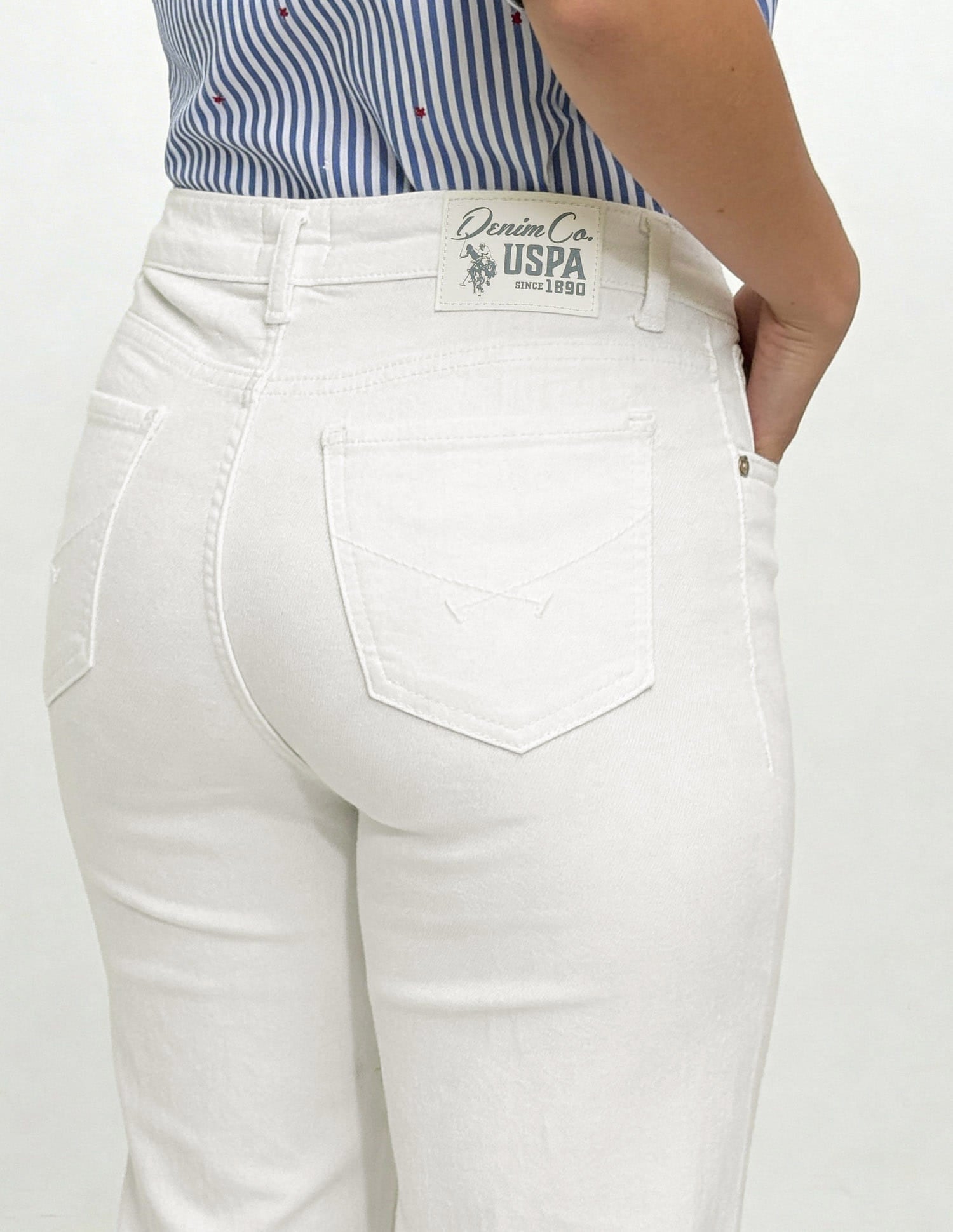High Rise Flared Fit Jeans White - U.S. Polo Assn. India | Large