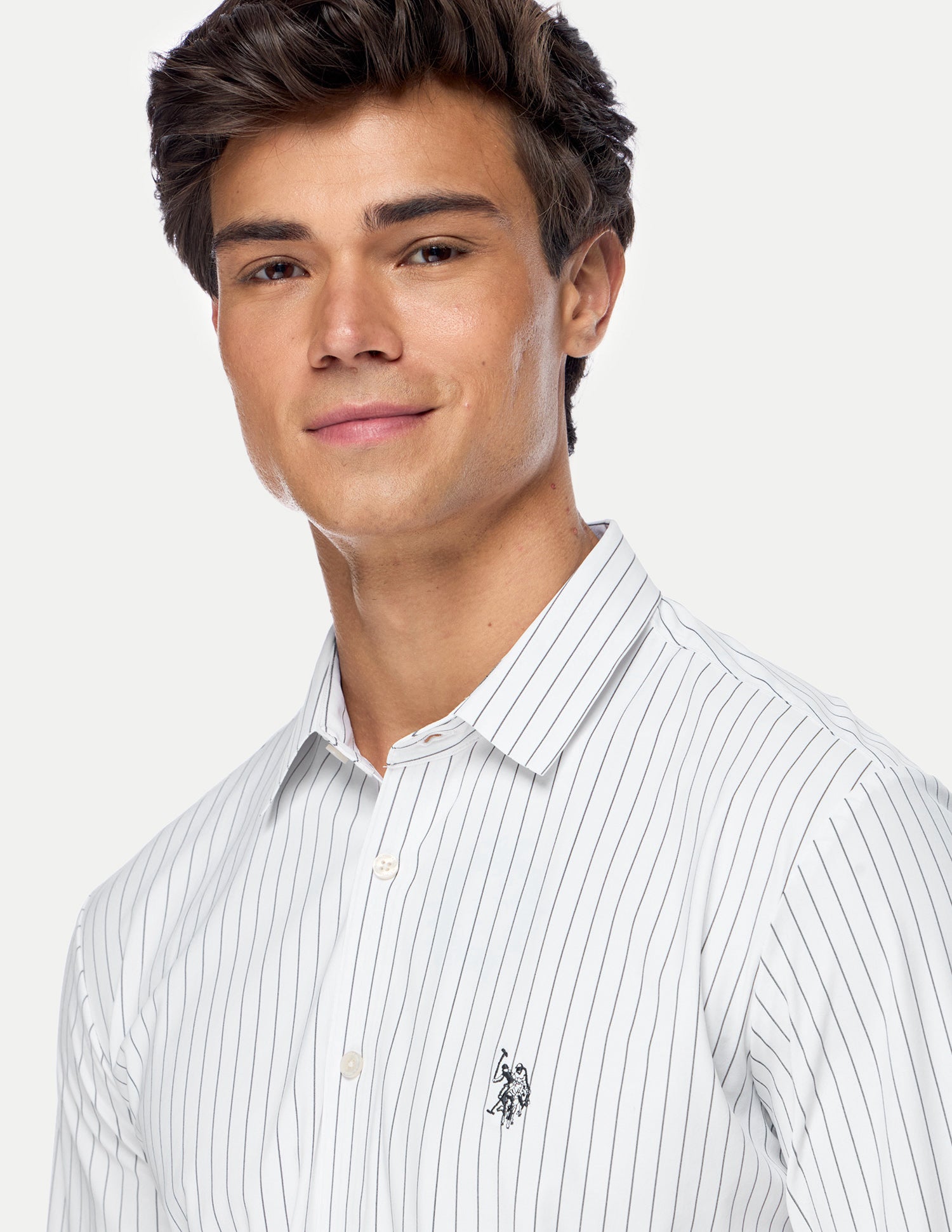 Vertical Striped Knitted Shirt White - U.S. Polo Assn. India | Large