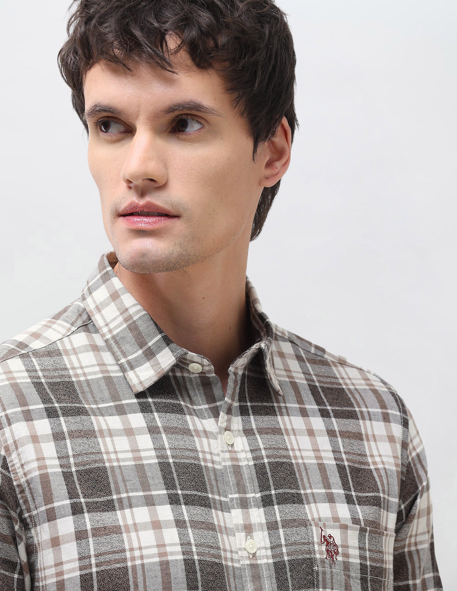 Plaid Checked Regular Fit Shirt Brown - U.S. Polo Assn. India | Large