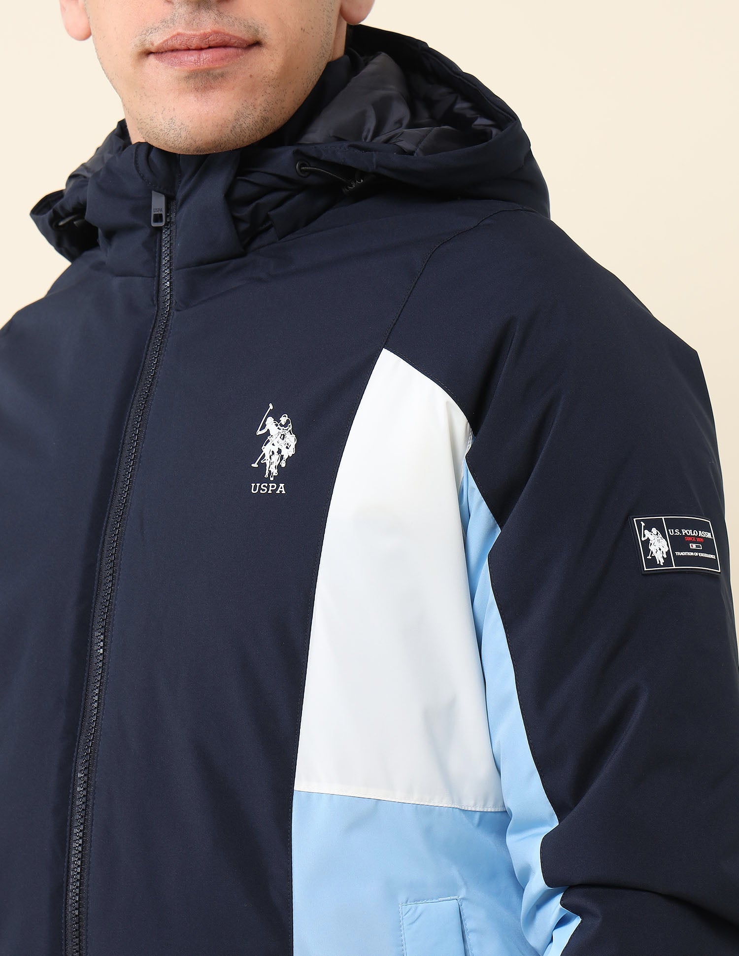 High Neck Regular Fit Jacket Navy - U.S. Polo Assn. India | Large