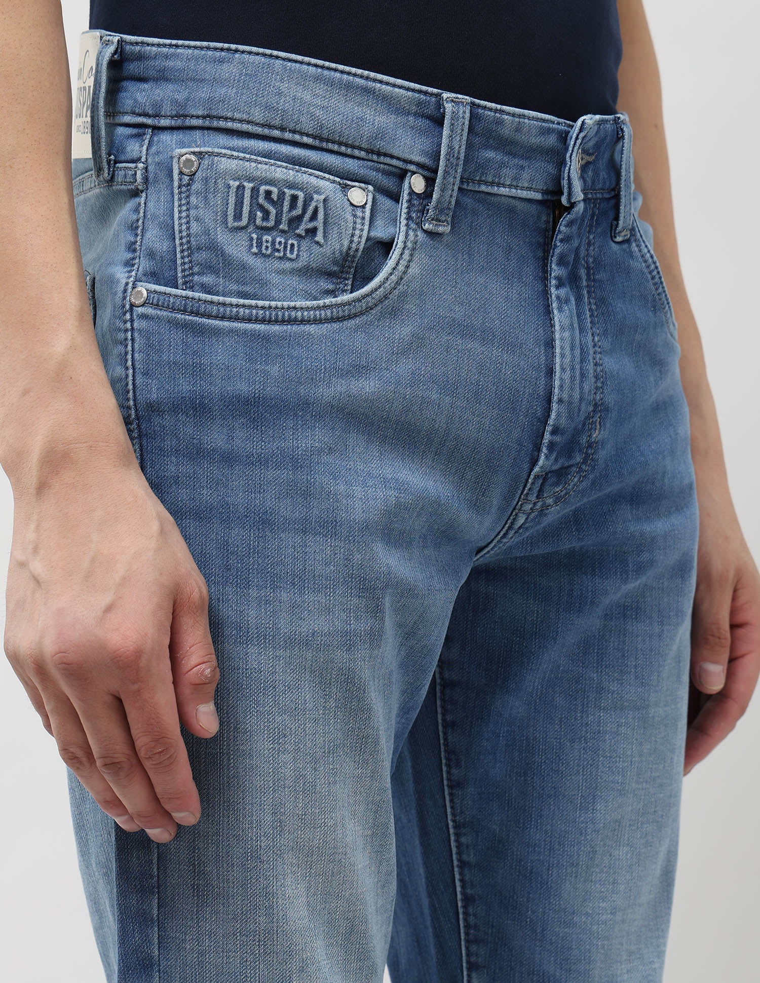 Harold Slim Straight Fit Blue Jeans Blue - U.S. POLO ASSN. | Large