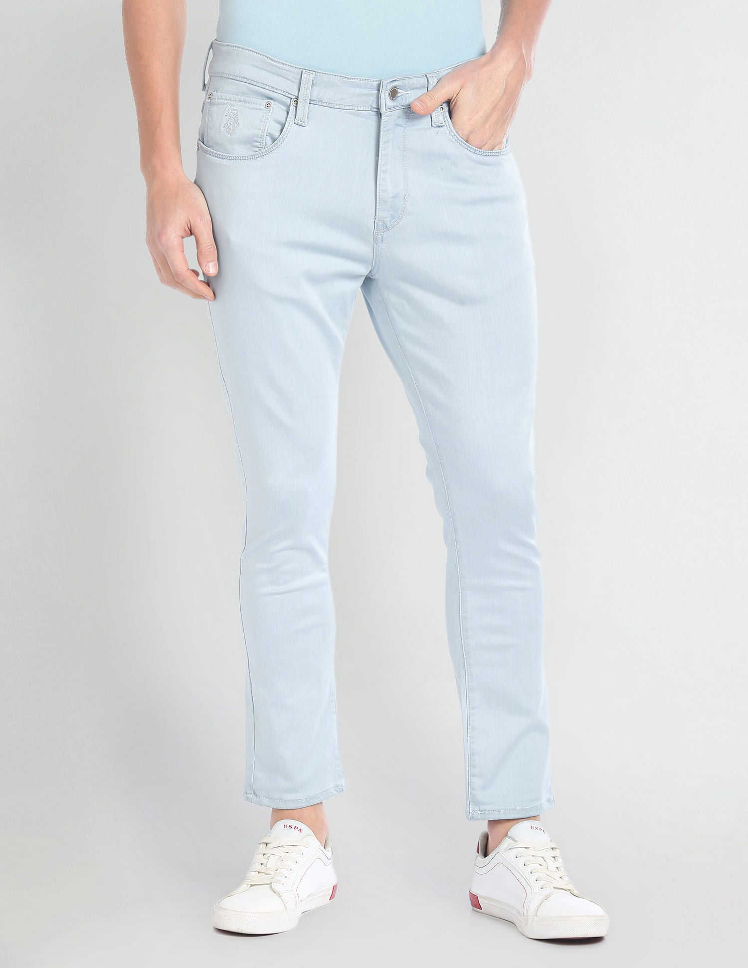 Henry Tapered Cropped Blue Jeans Blue - U.S. POLO ASSN. | Large