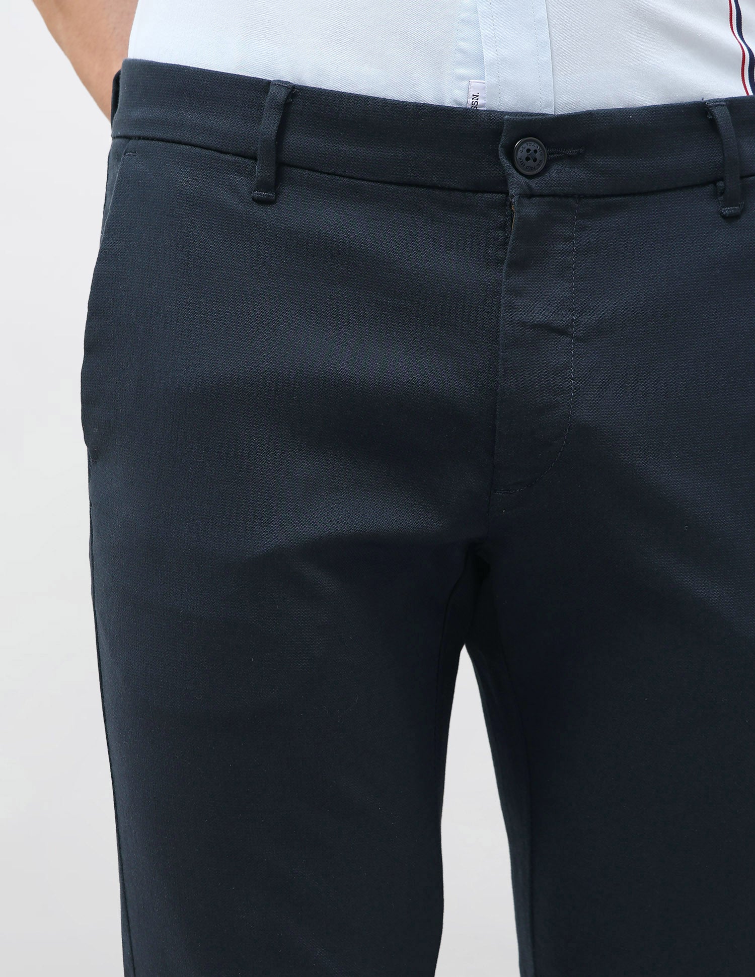 Slim Fit Dobby Trousers Navy - U.S. Polo Assn. India | Large