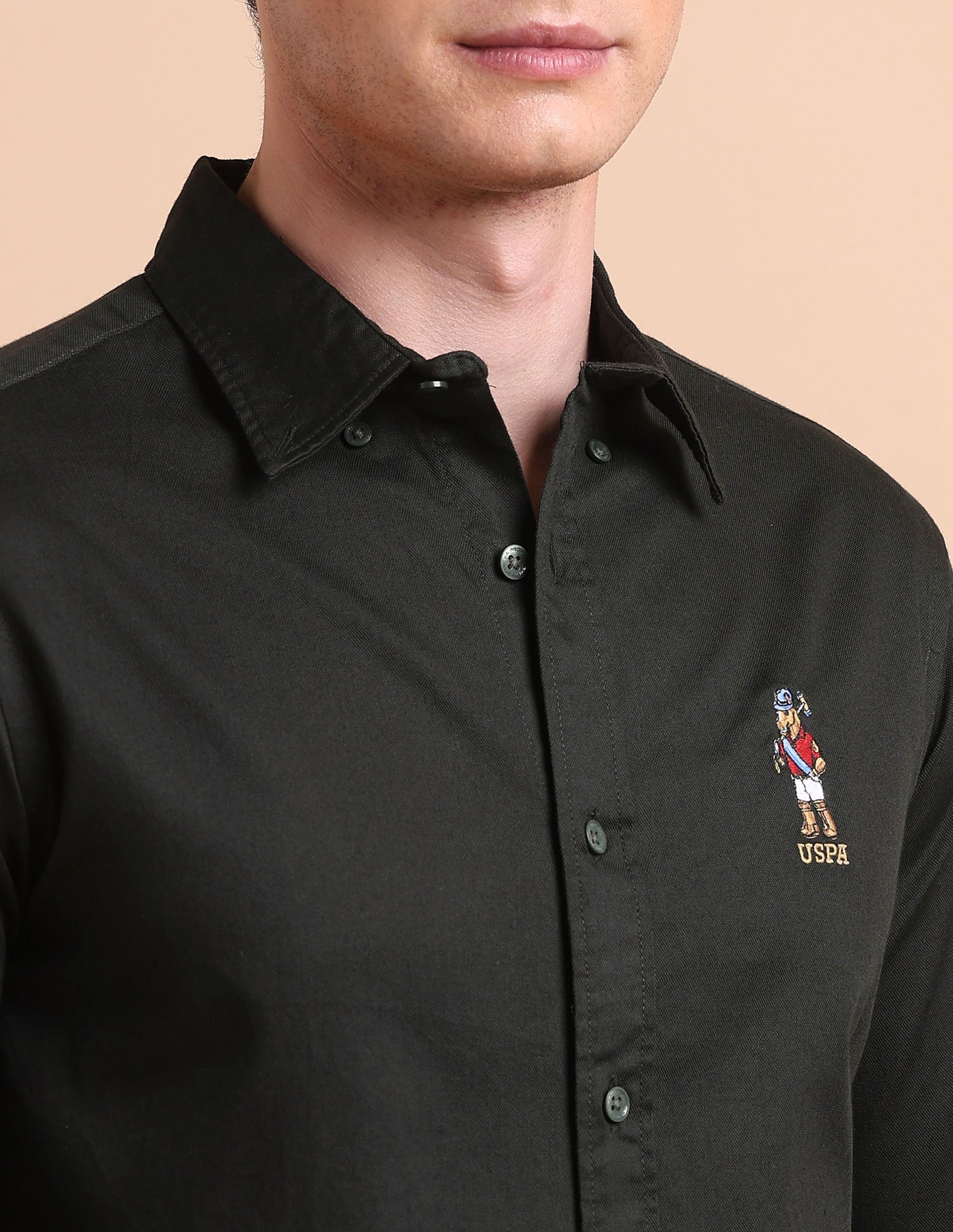 Tailored Fit Button Down Shirt Dark Green - U.S. POLO ASSN. | Large