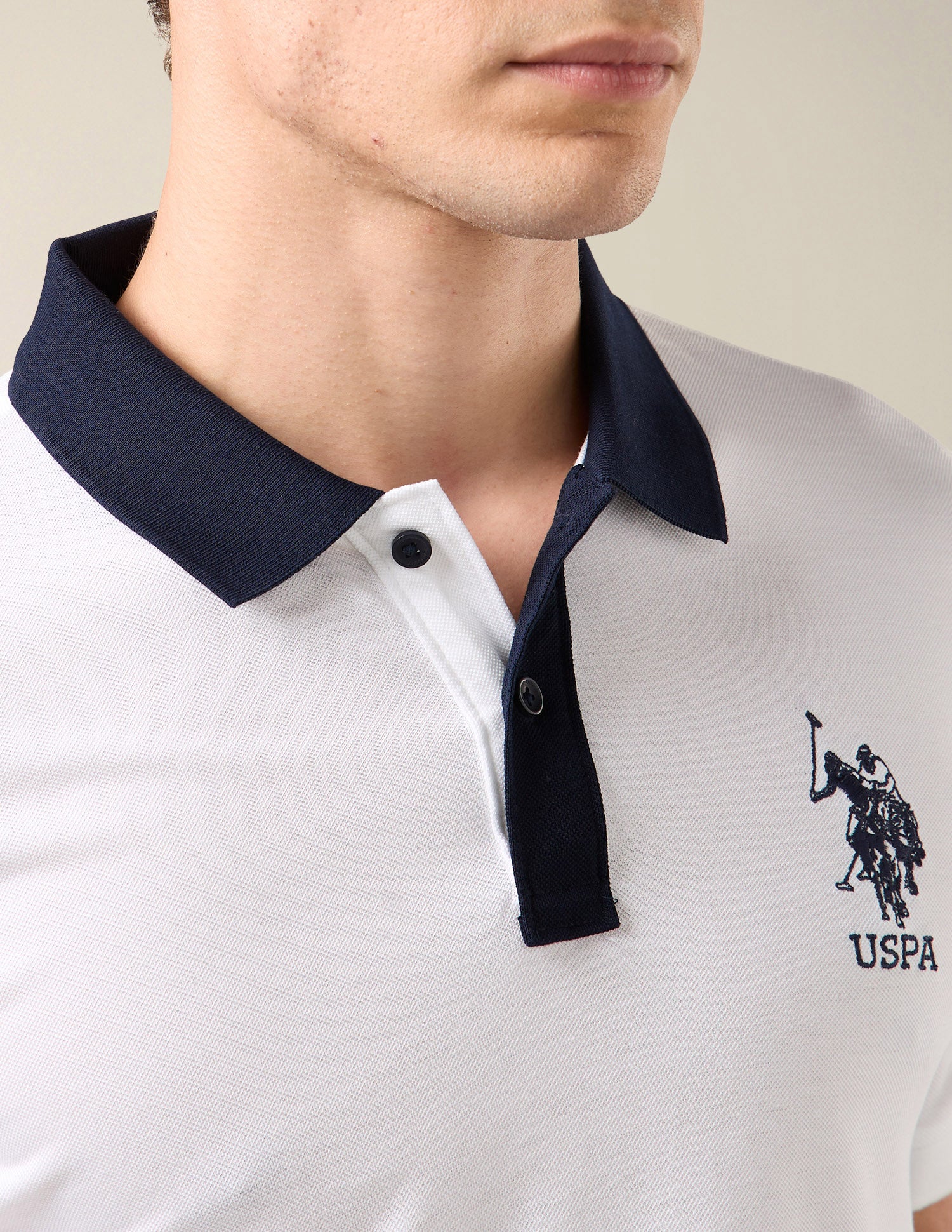 Brand Embroidered Slim Fit Polo Shirt White - U.S. Polo Assn. India | Large
