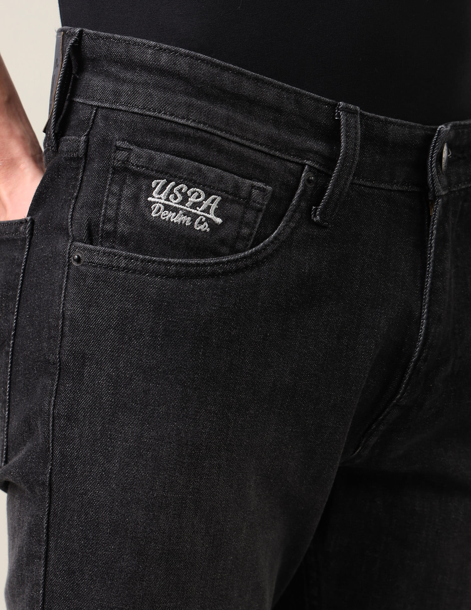 Brandon Slim-Tapered Fit Black Jeans Black - U.S. Polo Assn. India | Large