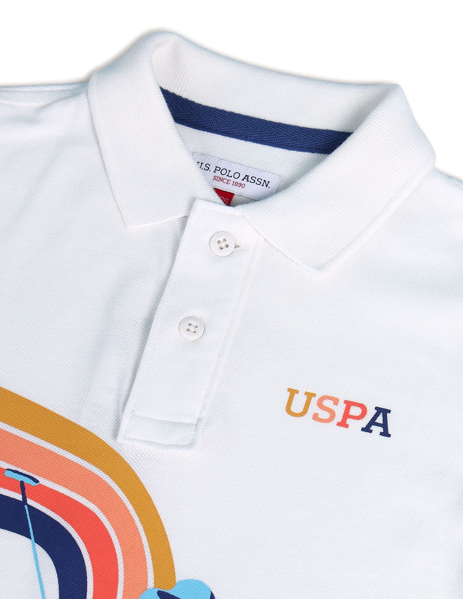 Boys Brand Printed Polo Shirt White - U.S. POLO ASSN. | Large