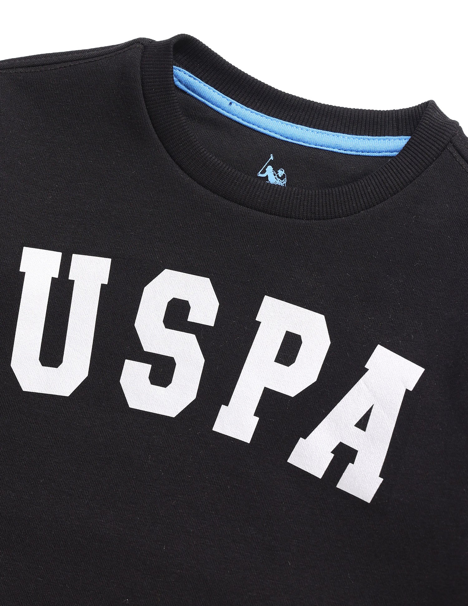 Boys Brand Printed Regular Fit Sweatshirt Black - U.S. POLO ASSN. | Large