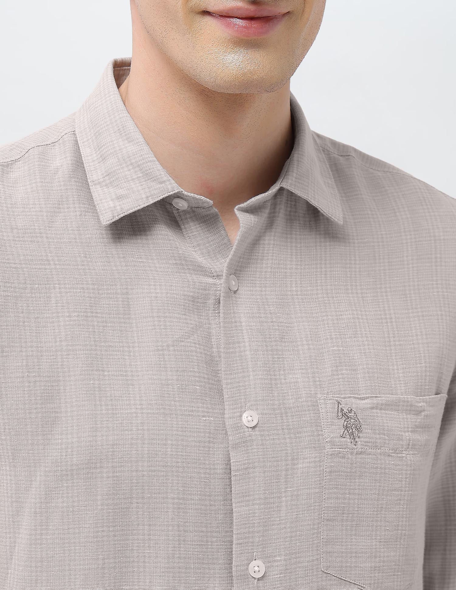 Plaid Checked Sotogrande Shirt Khaki - U.S. Polo Assn. India | Large