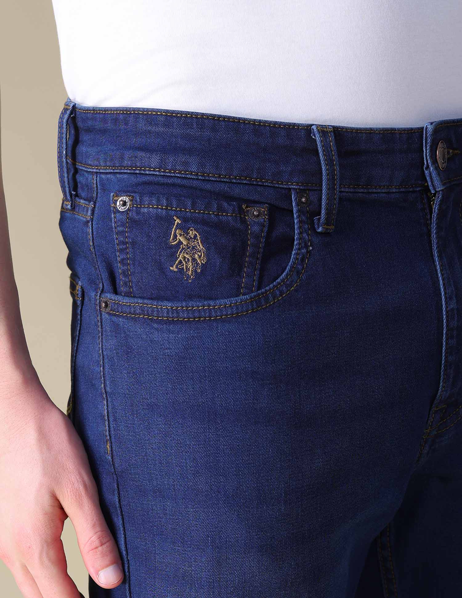 Slim Straight Fit Blue Jeans Dark Indigo - U.S. POLO ASSN. | Large