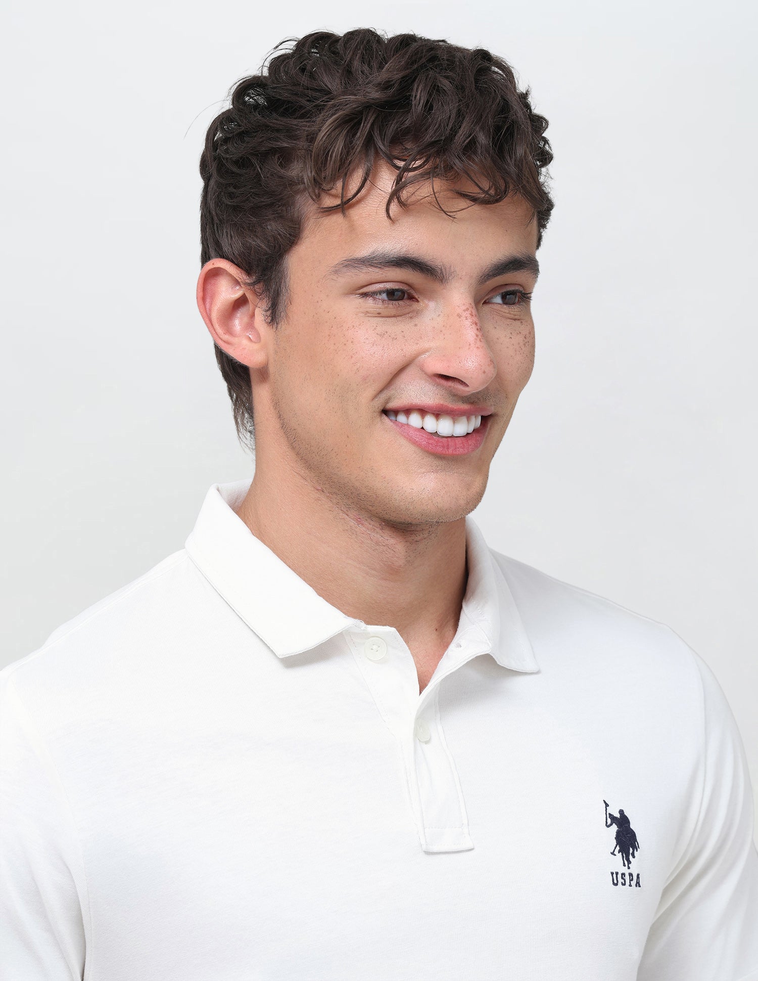 Solid Slim Fit Polo Shirt Ivory - U.S. Polo Assn. India | Large