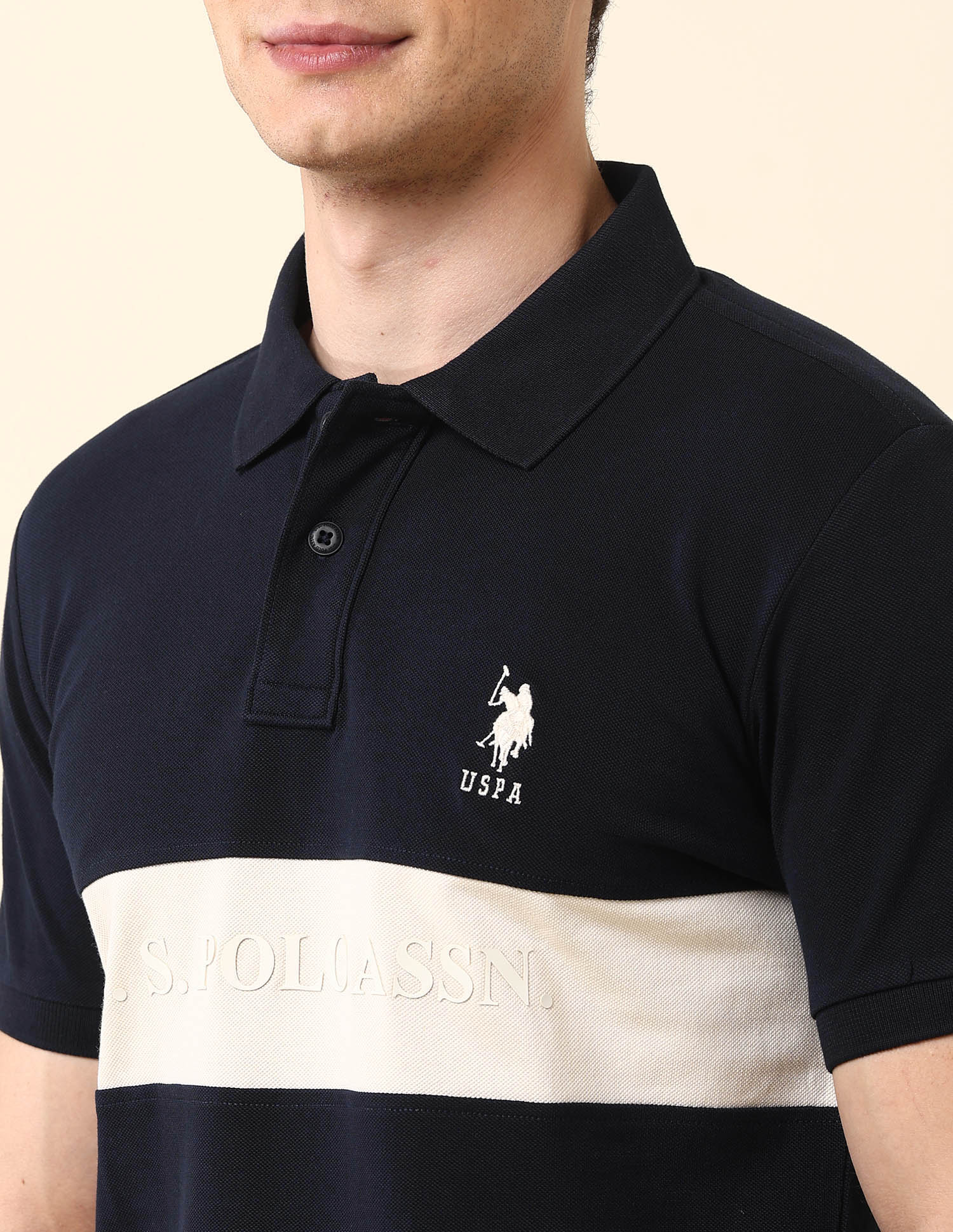 Brand Embossed Classic Polo Shirt Navy - U.S. POLO ASSN. | Large