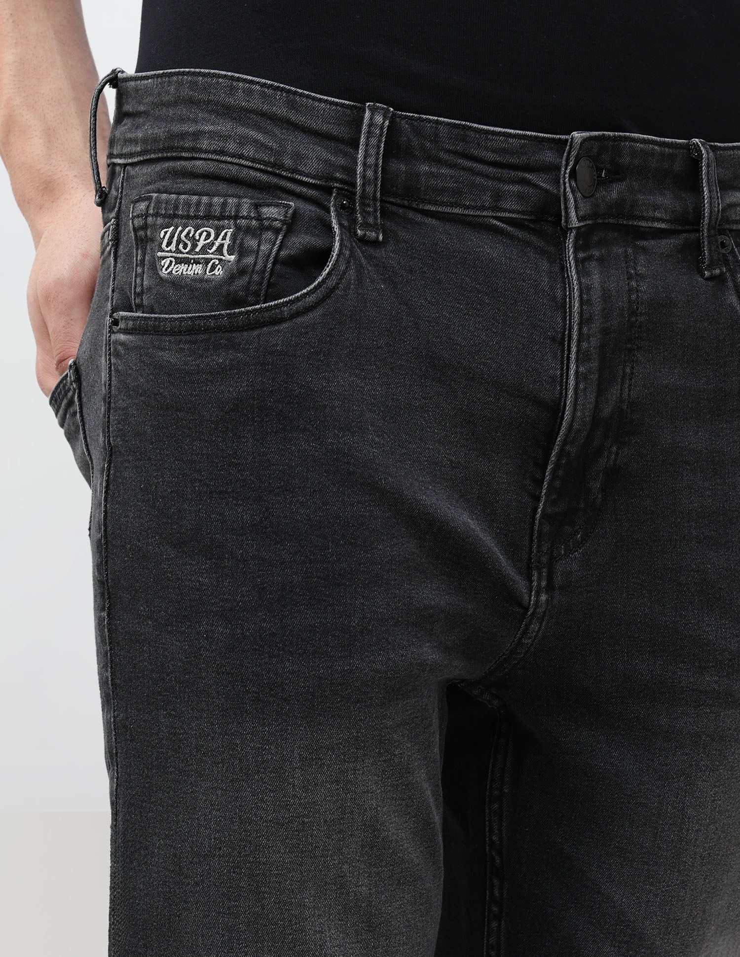 Harold Slim Straight Fit Black Jeans Black - U.S. POLO ASSN. | Large