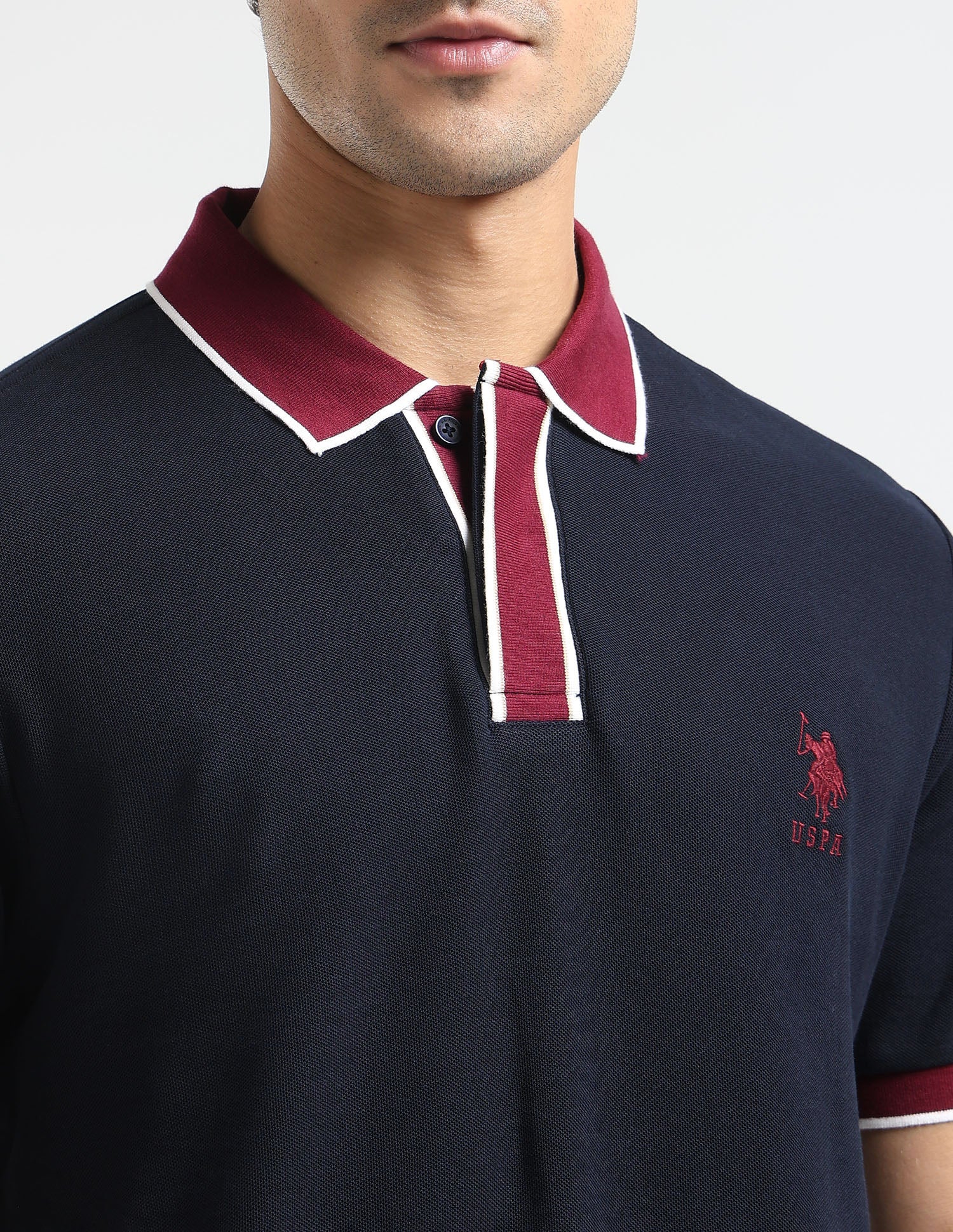 Pure Cotton Slim Fit Polo Shirt Navy - U.S. POLO ASSN. | Large