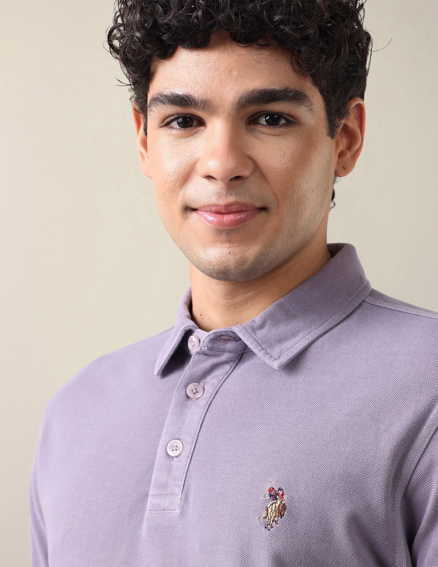 Solid Slim Fit Polo Shirt Lilac - U.S. Polo Assn. India | Large