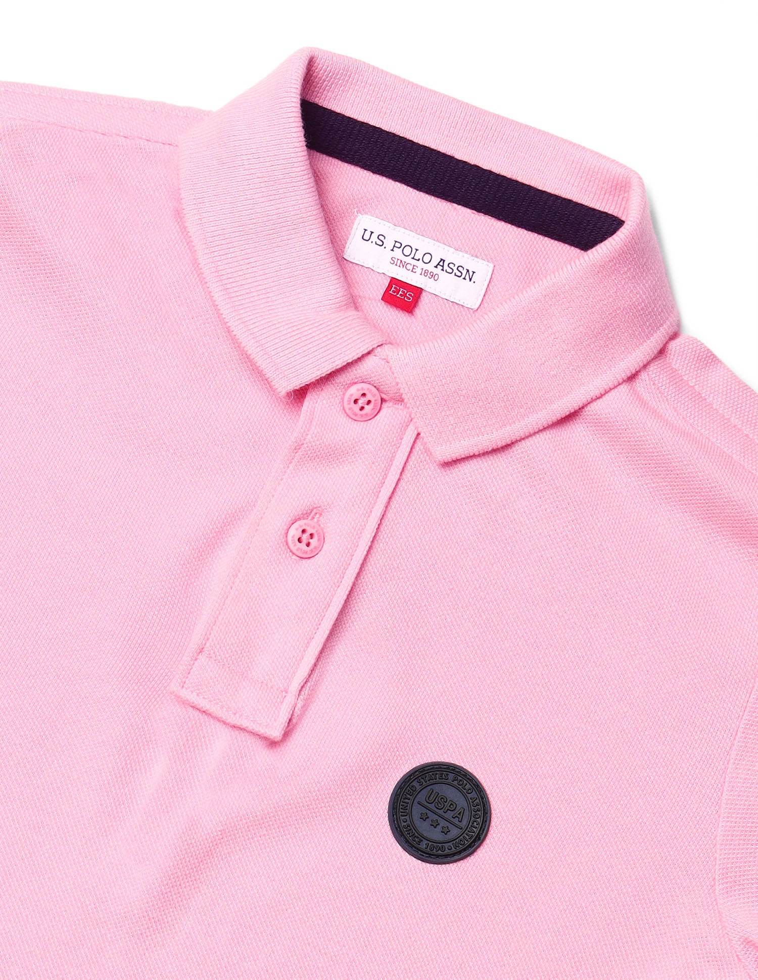 Boys Solid Cotton T-Shirt Light Pink - U.S. POLO ASSN. | Large