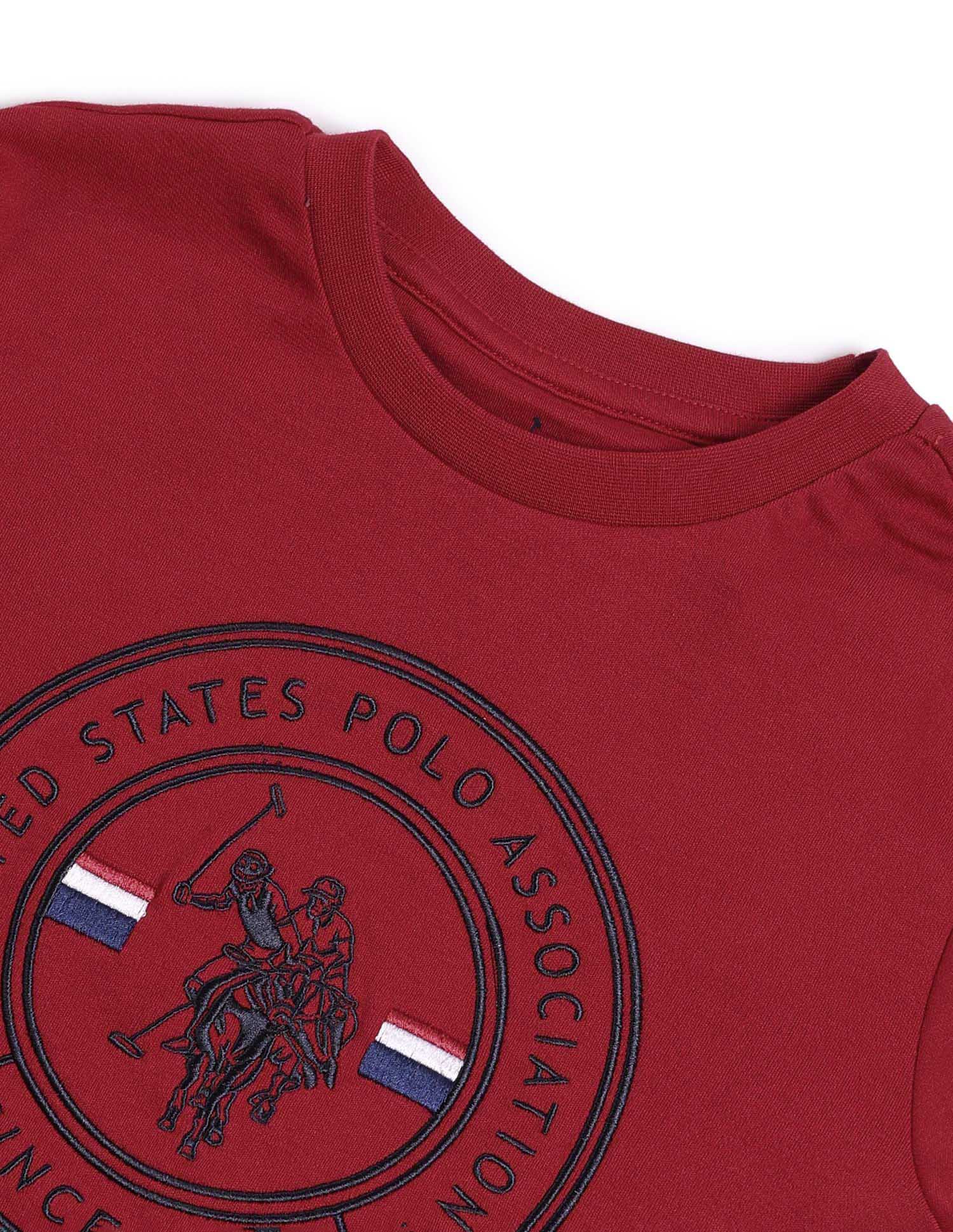 Boys Brand Printed Regular Fit T-Shirt Medium Red - U.S. POLO ASSN. | Large