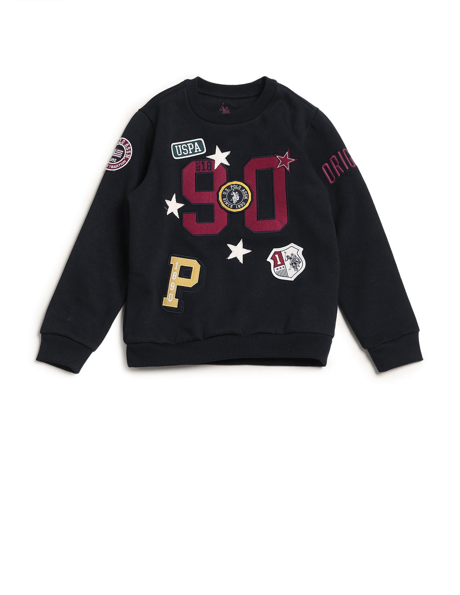 Boys Appliqued Regular Fit Sweatshirt Navy - U.S. POLO ASSN. | Large