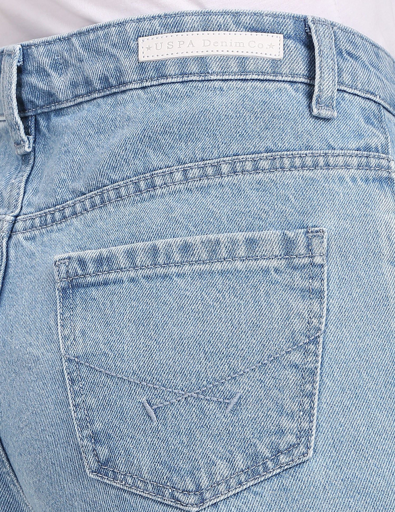 High Rise Slit Flared Fit Jeans Light Blue - U.S. Polo Assn. India | Large