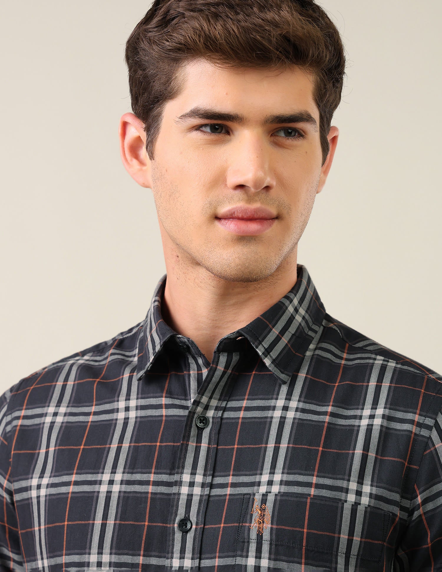 Twill Plaid Checked Shirt Black - U.S. Polo Assn. India | Large
